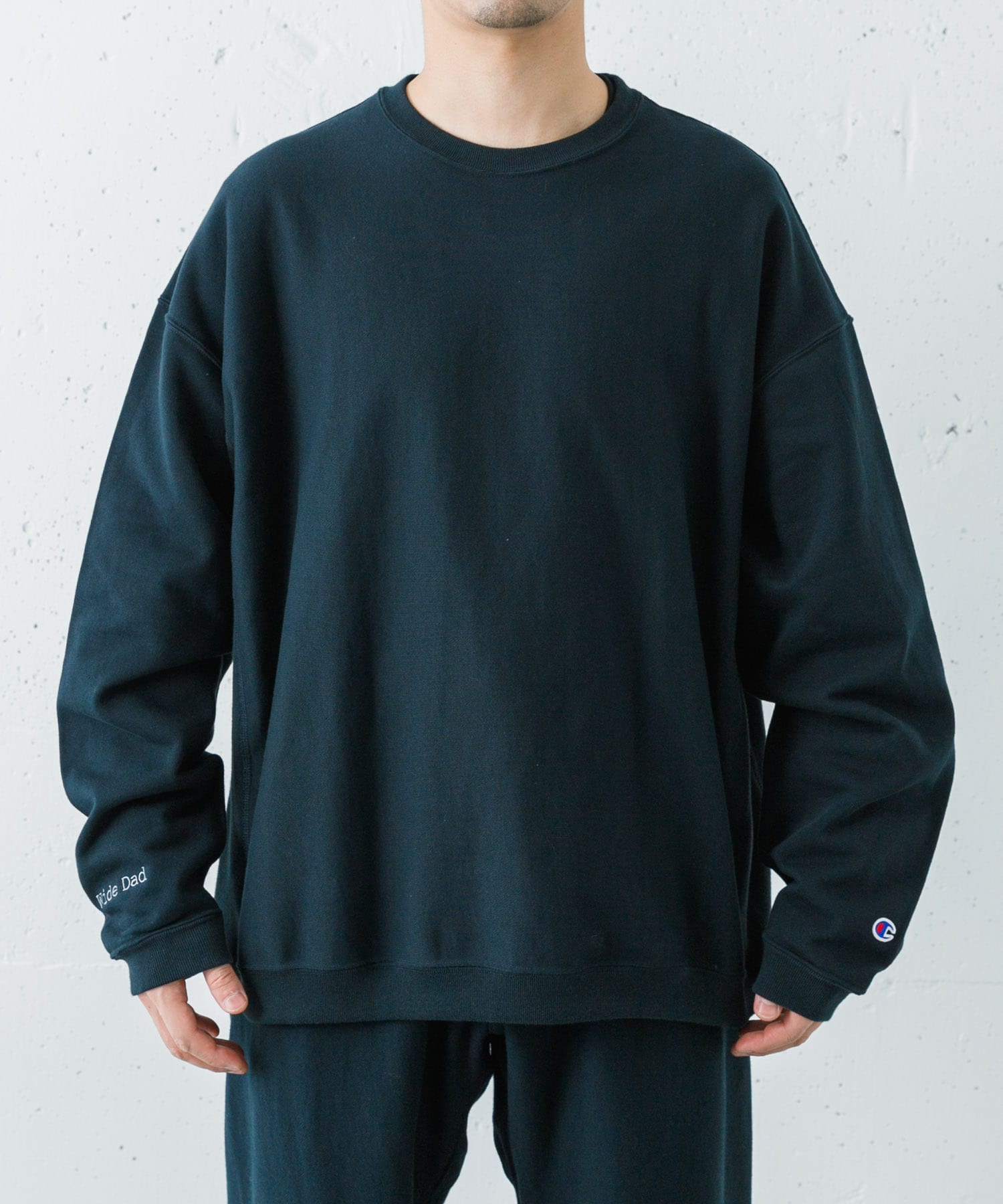 別注』Champion×Wide Dad RW DAD SWEAT CREW-NECK(1 NAVY): トップス