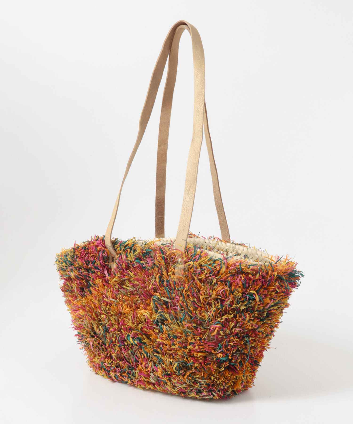 KECH LeS ESSENTIELS RAFFIA FRINGE 2WAY BAG(One MULTI): バッグ