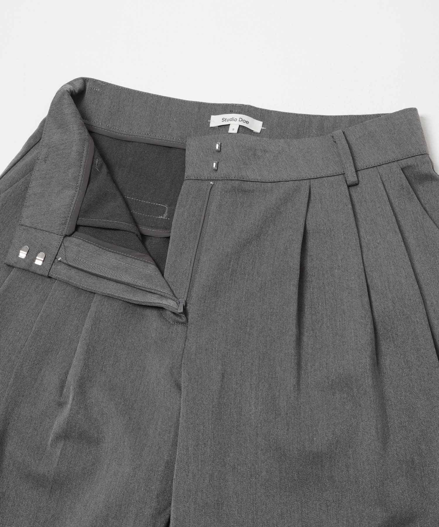 Studio Doe　Three-tuck Wide Pants GREY XS