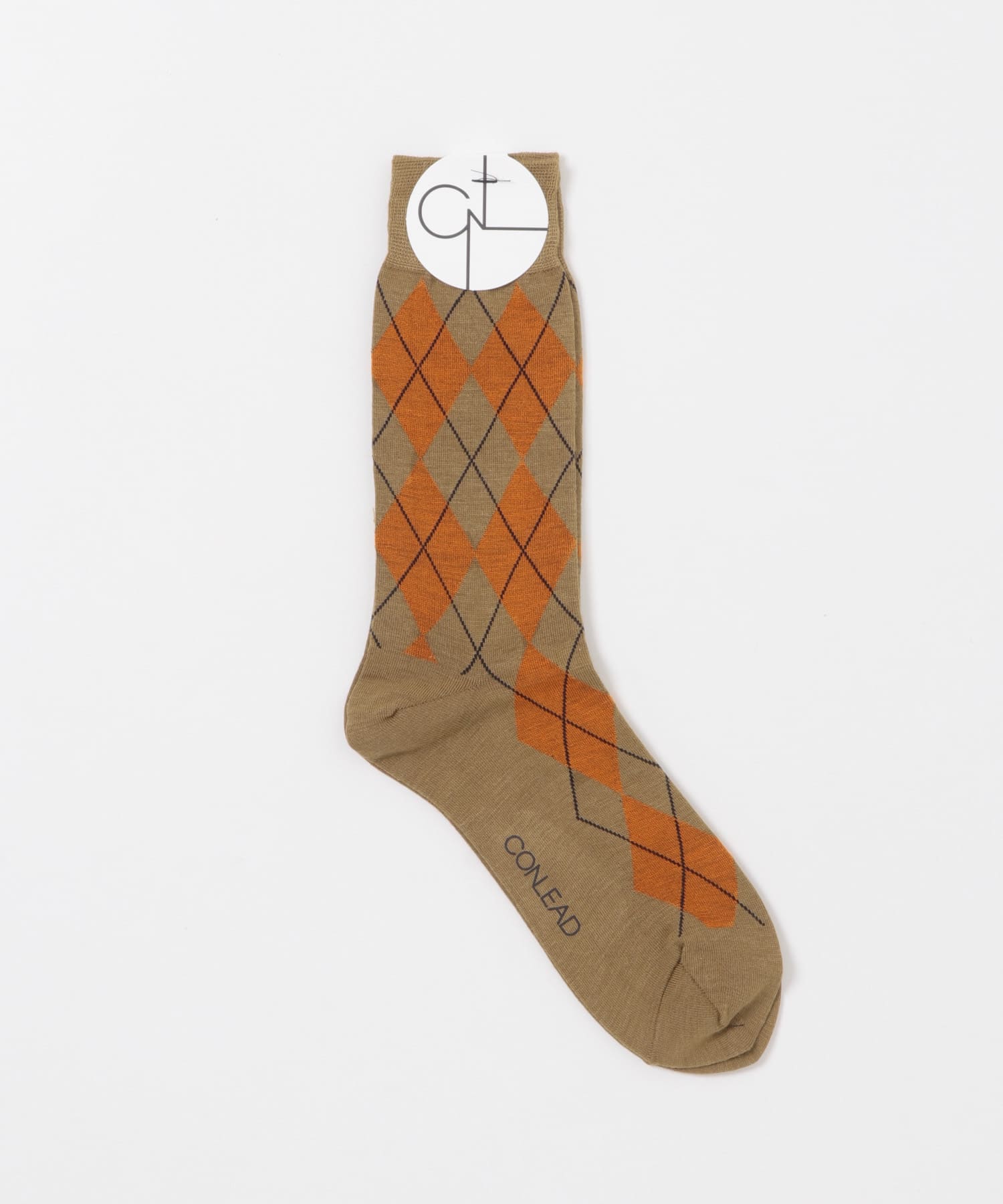 CONLEAD　Argyle wool Short Milk Tea -