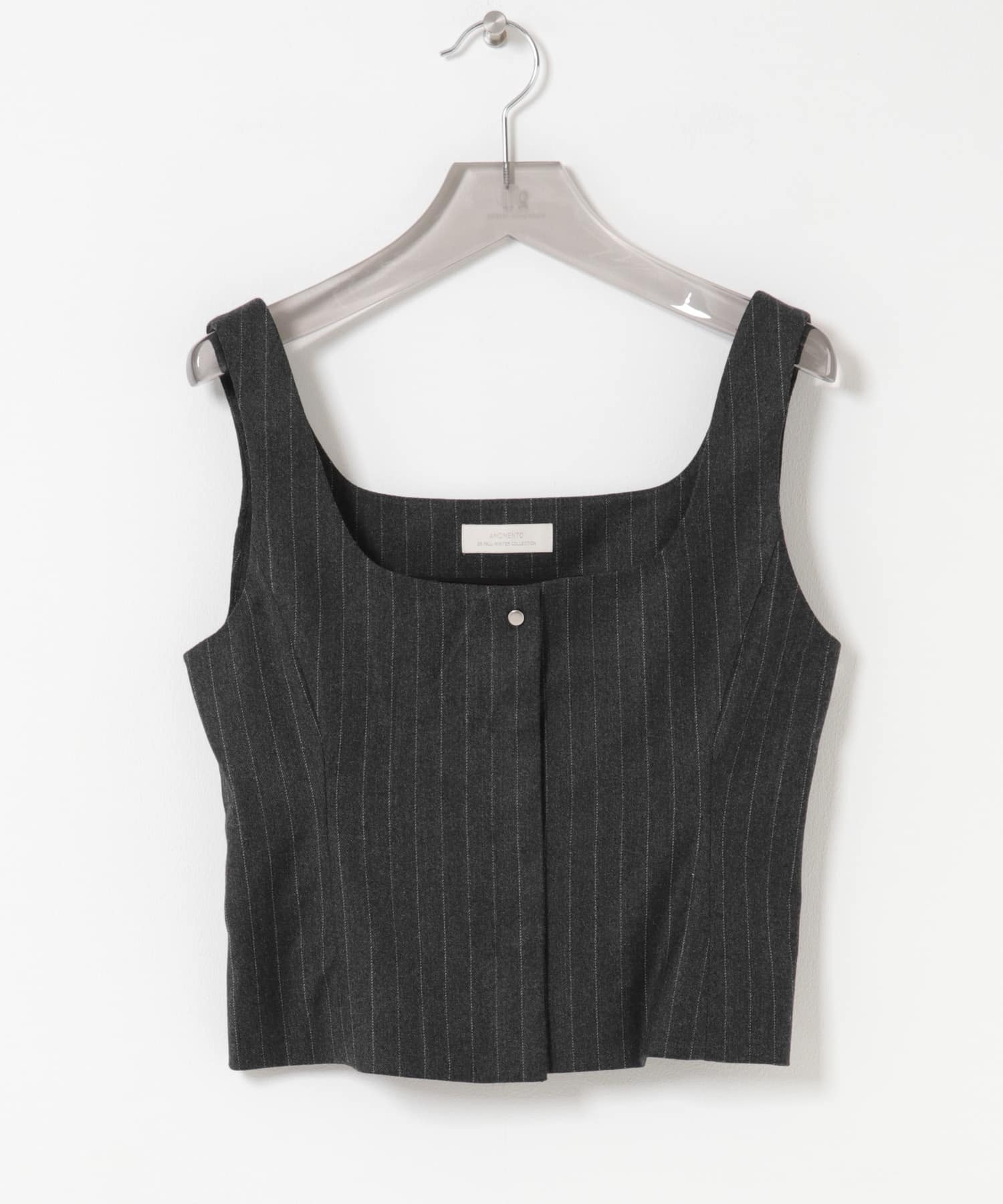 AMOMENTO　WOOL SNAP BUTTON VEST STRIPE 0