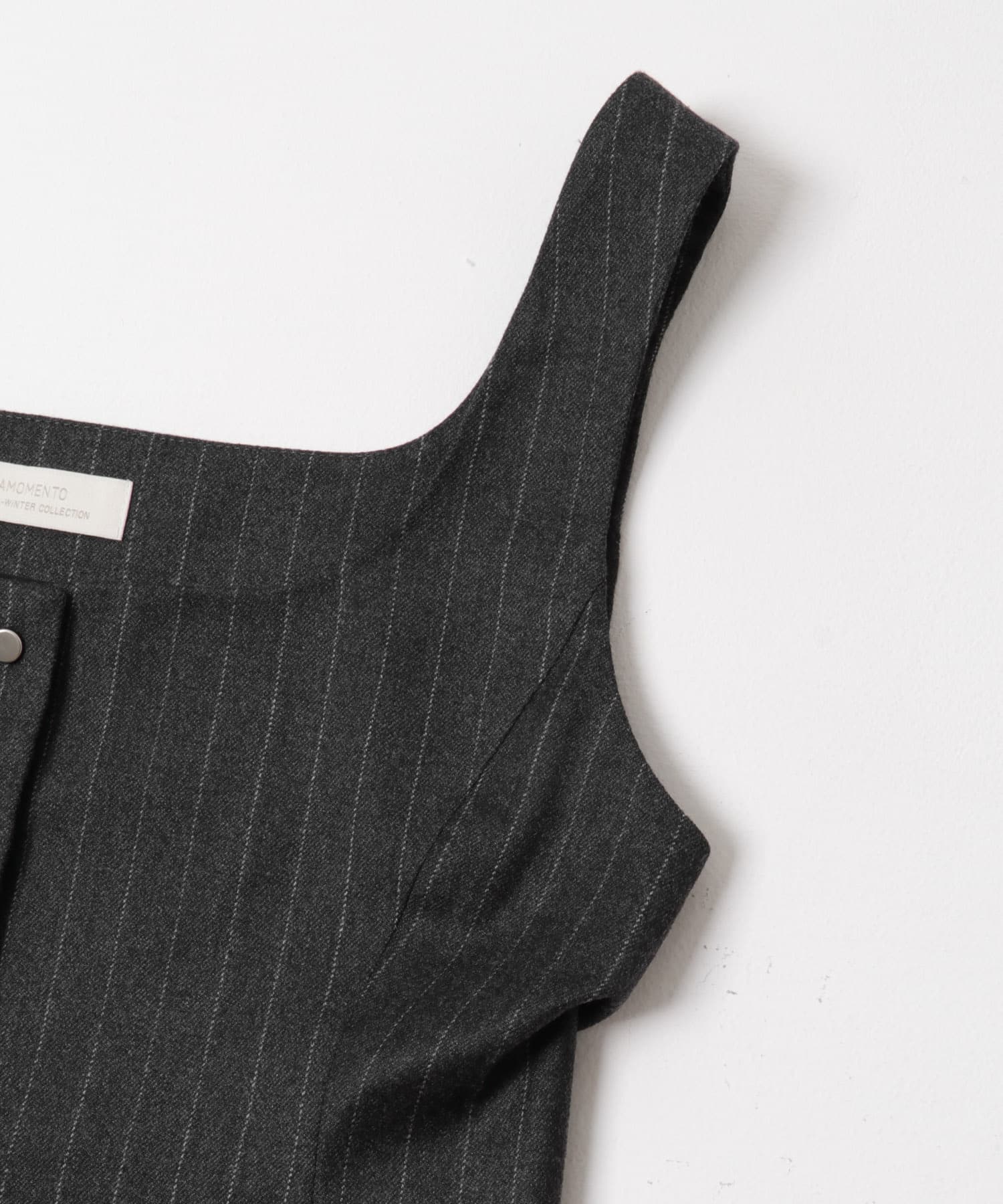 AMOMENTO　WOOL SNAP BUTTON VEST STRIPE 0