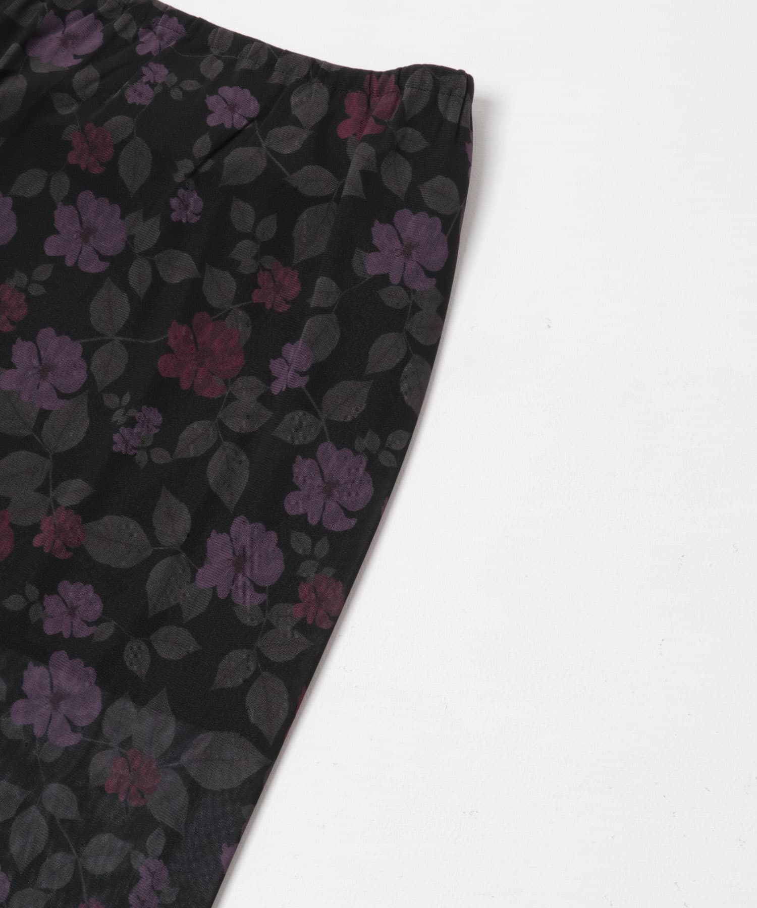 AMOMENTO　FLORAL LONG SKIRT BLACK 0