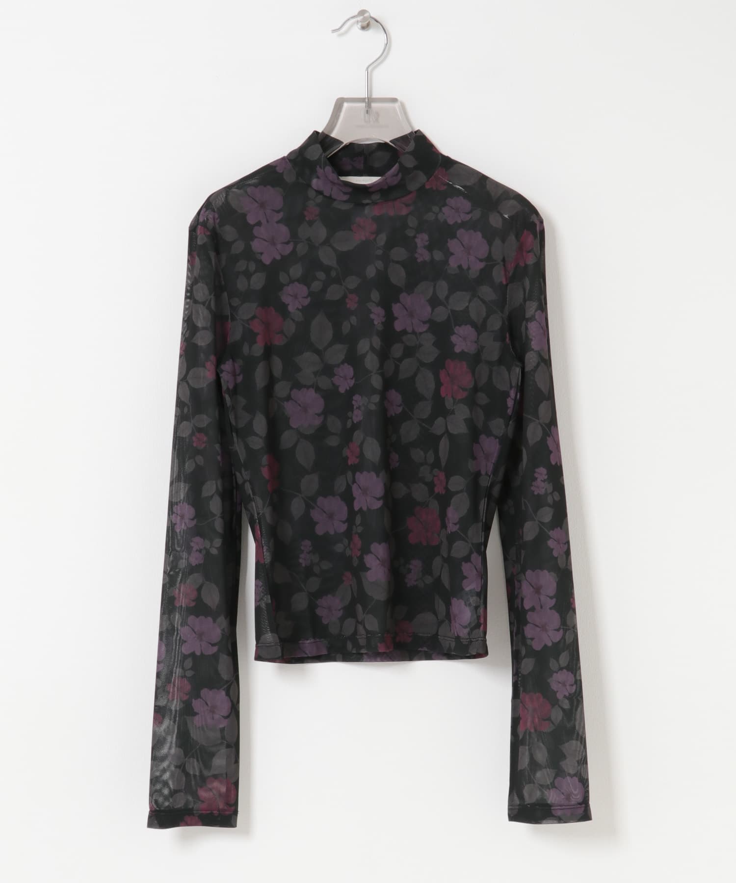 AMOMENTO　FLORAL MOCK NECK TOP