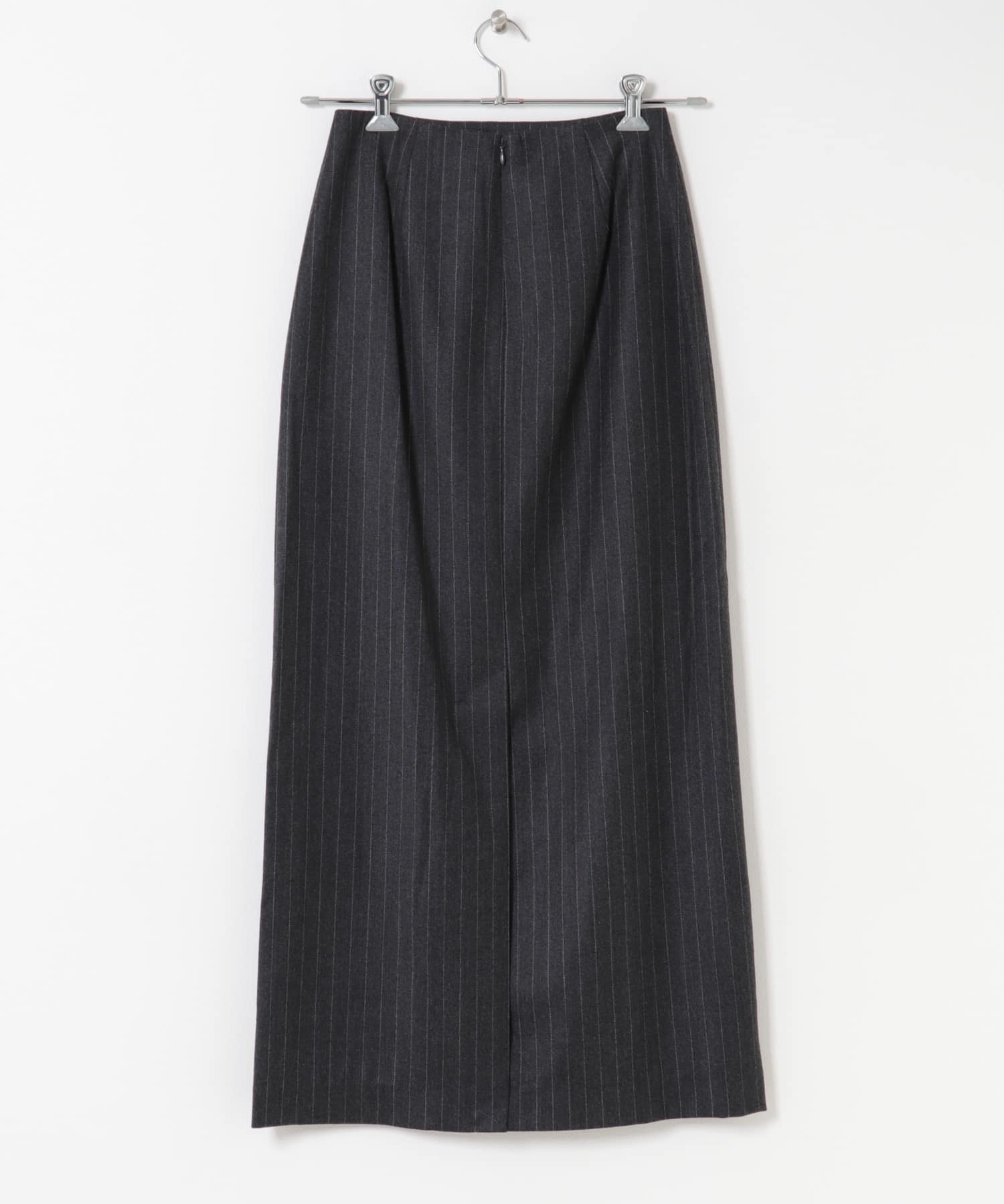 AMOMENTO　WOOL MAXI LONG SKIRT STRIPE 0
