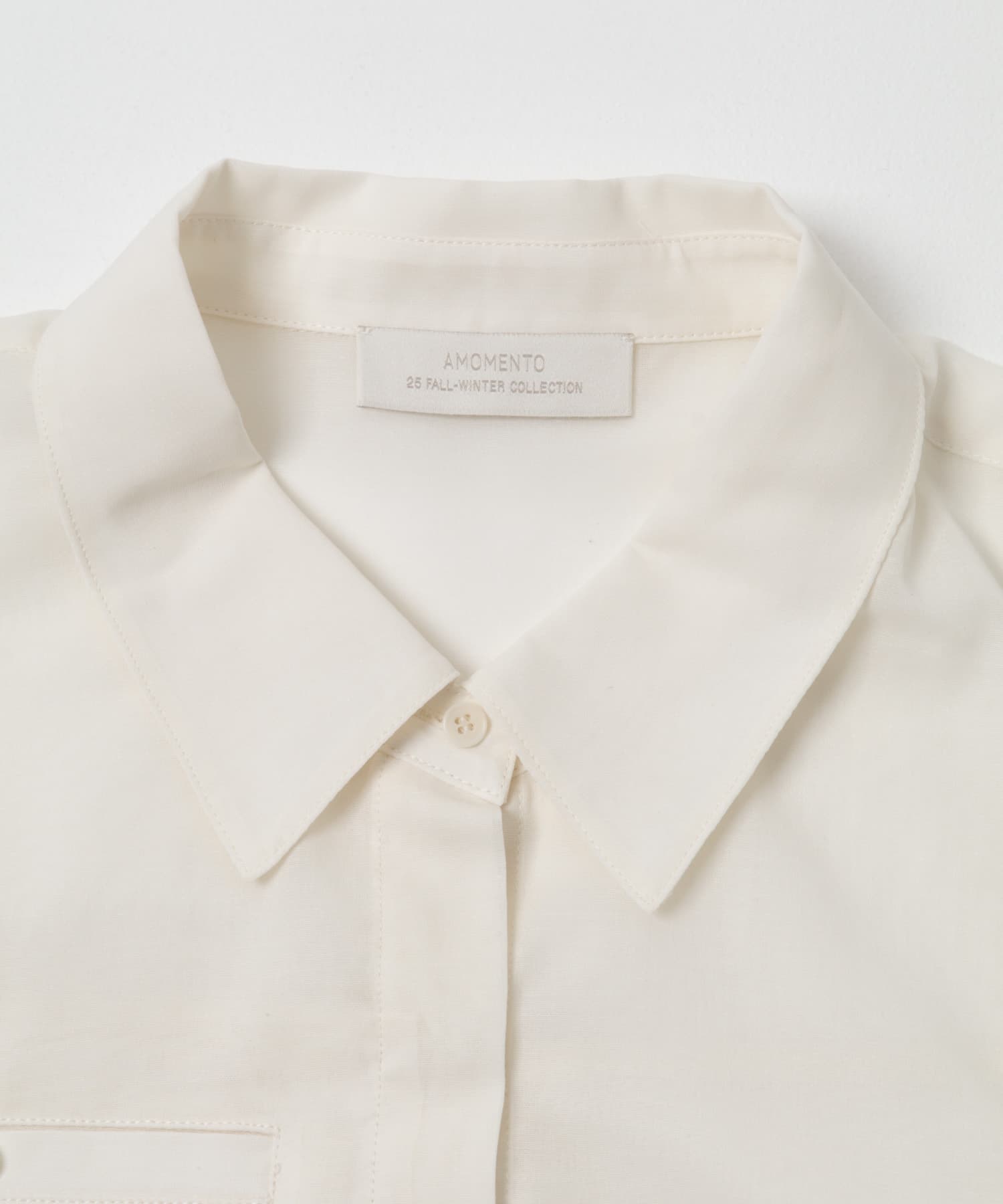 AMOMENTO　DRAWER POCKET CROP SHIRTS IVORY 0