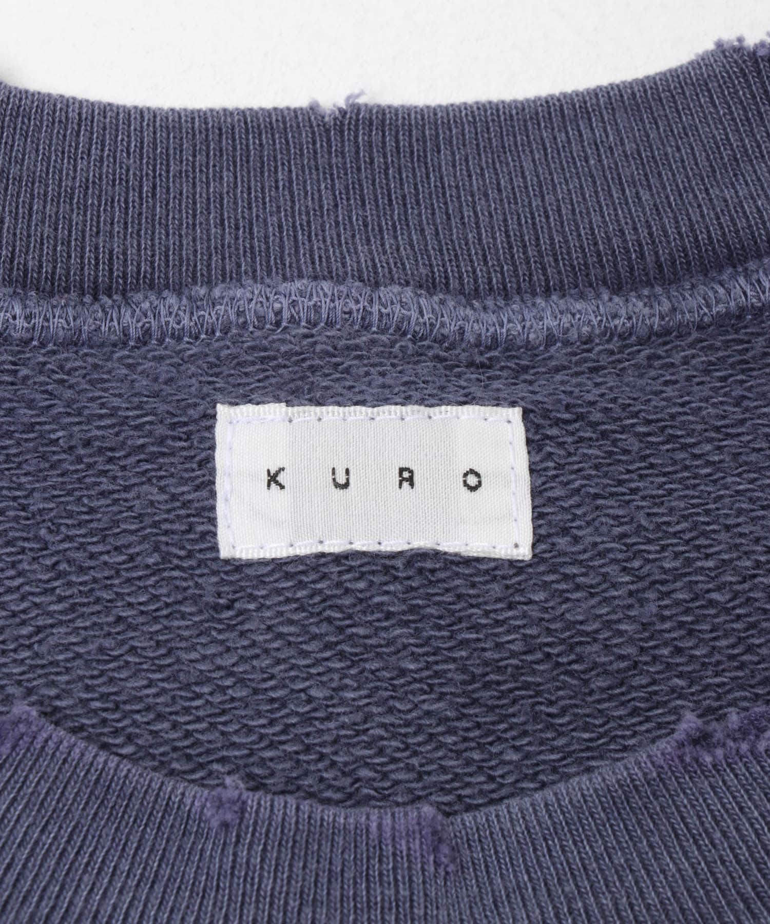 KURO　MORE DAMAGE WASHED SWEAT NAVY -