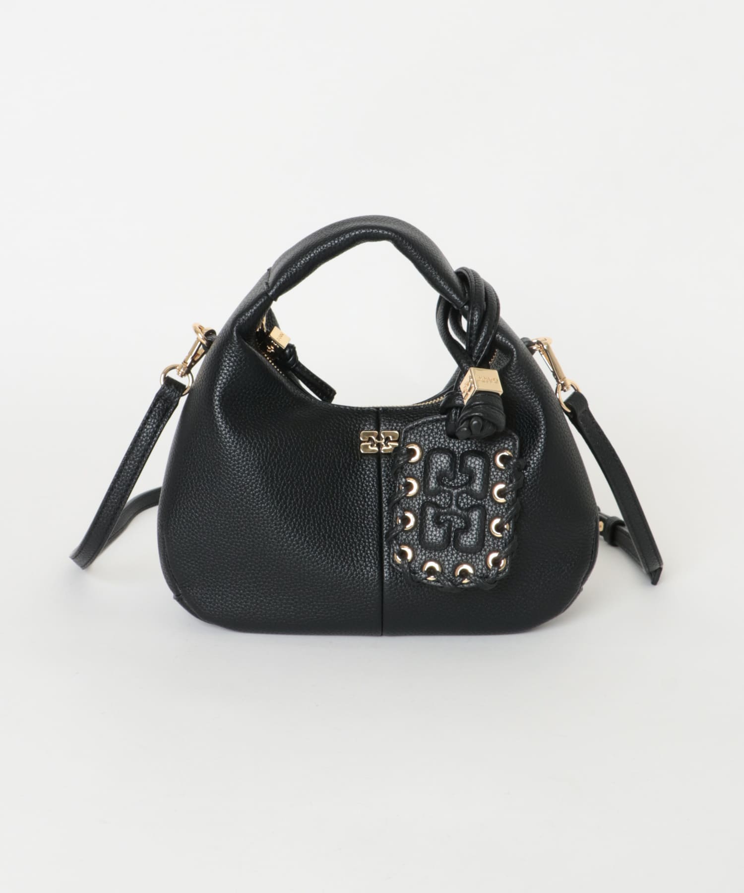 GANNI　Hobo Mini Grained Black 0