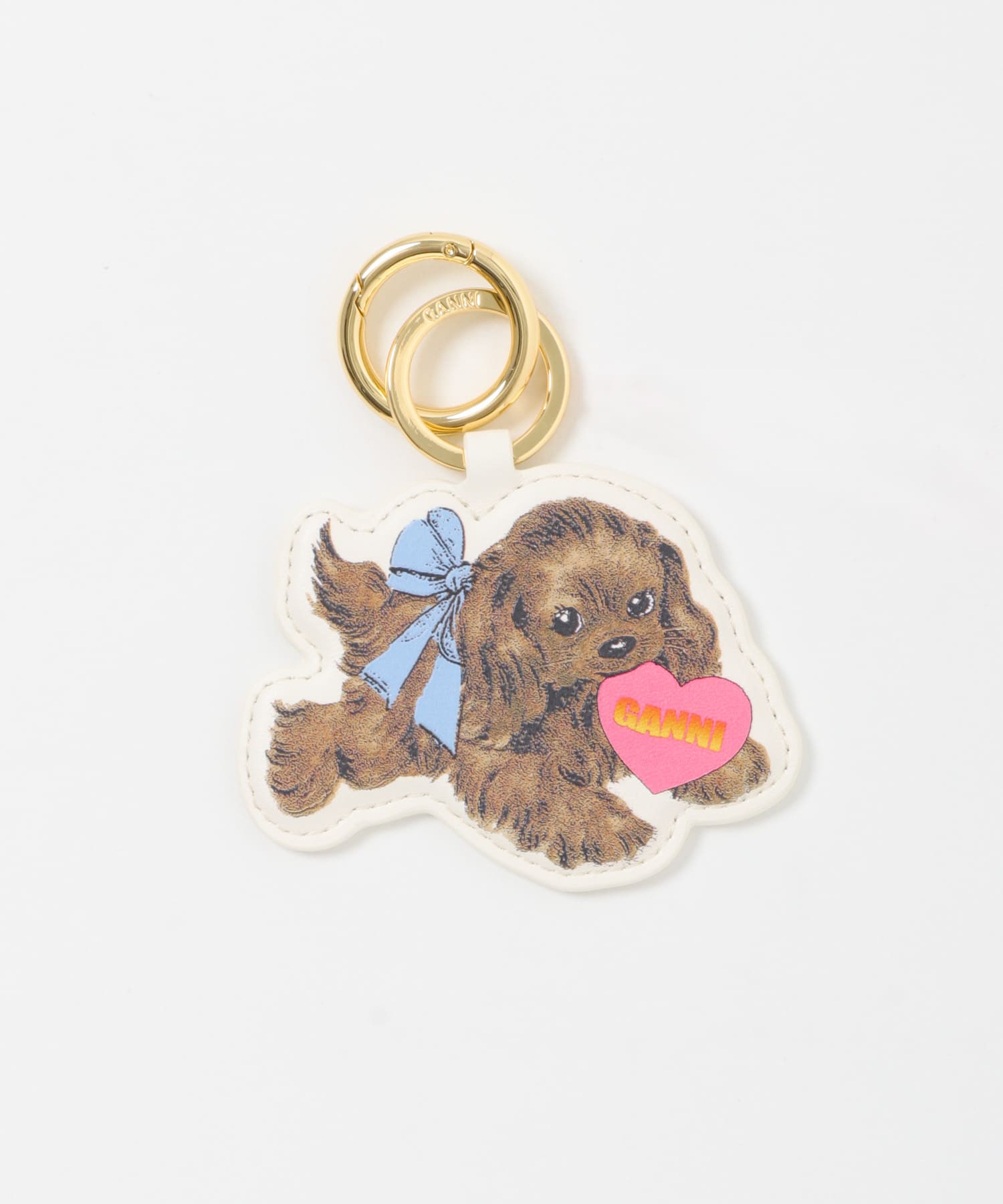 GANNI　Dog Keyring T Brown 0