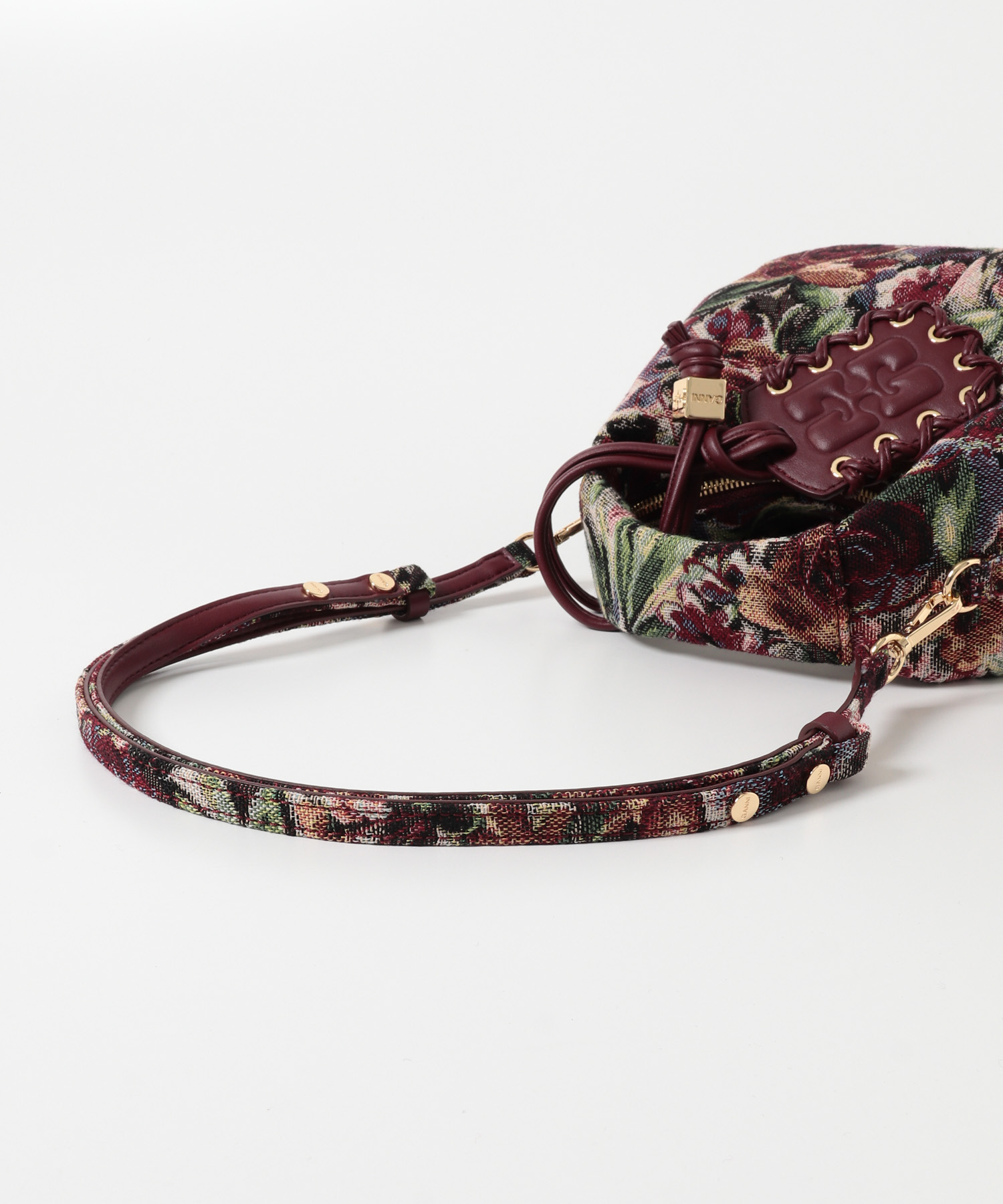 GANNI　Hobo Mini Tapestry Tawny Port 0