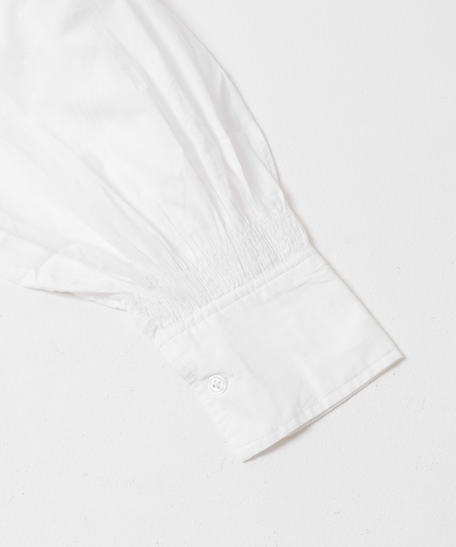 crinkle crinkle crinkle　cotton frill coller shirts WHITE FREE