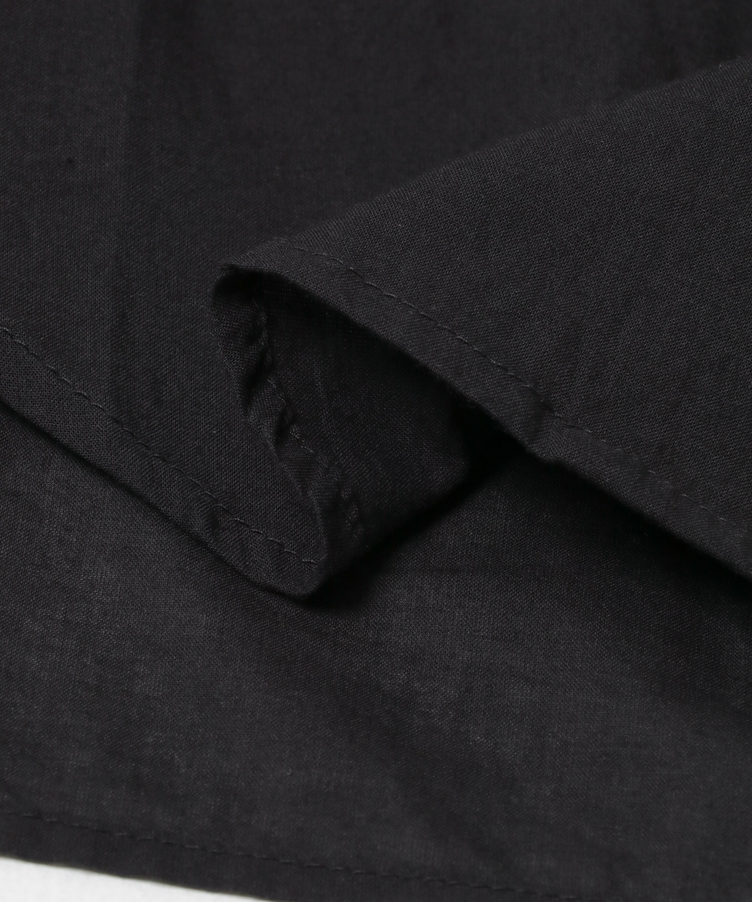crinkle crinkle crinkle　cotton frill coller shirts BLACK FREE