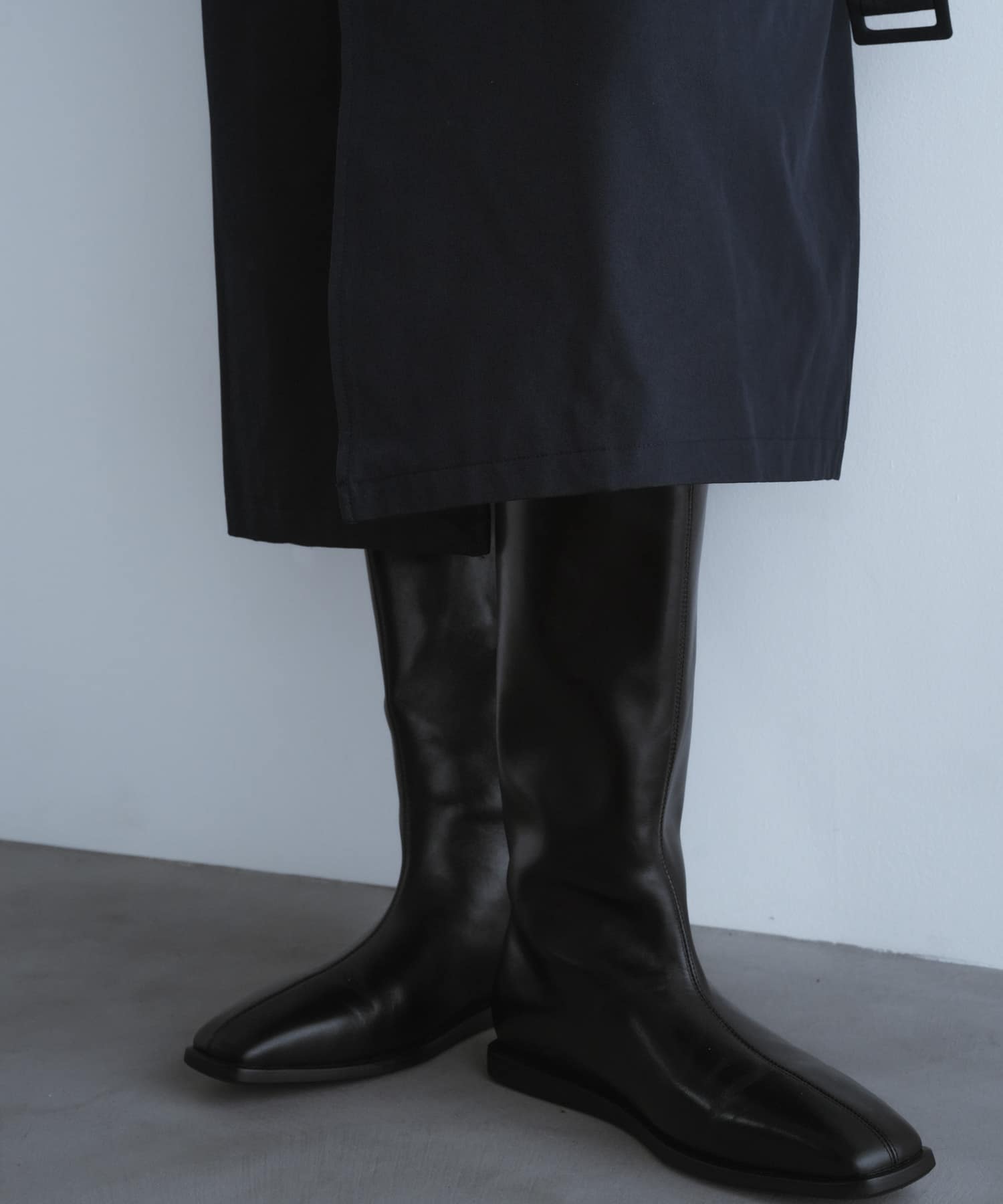 STUDIO DOE　Leather Square Toe  Boots BLACK 38