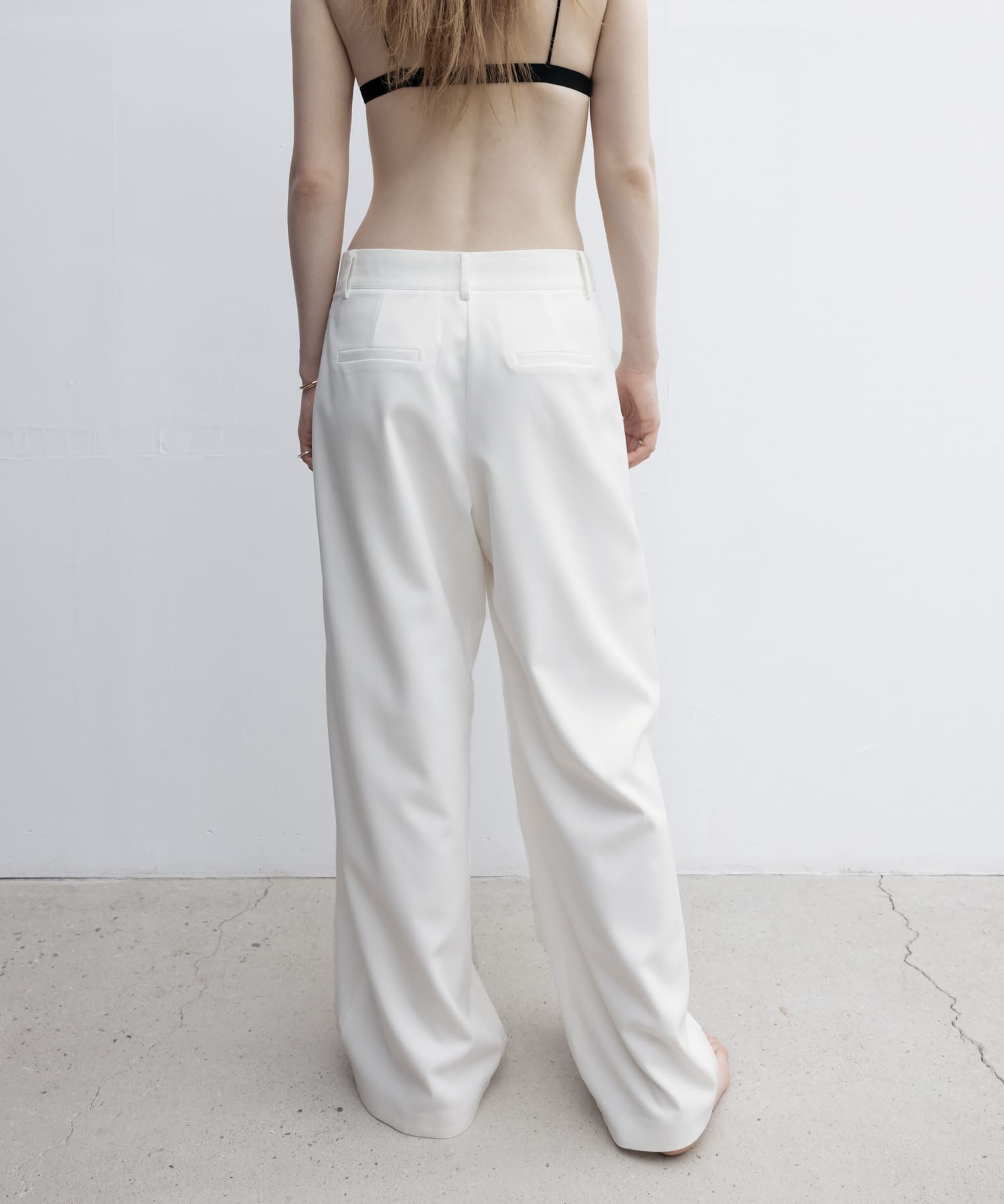 STUDIO DOE　Three-tuck Wide Pants WHITE S