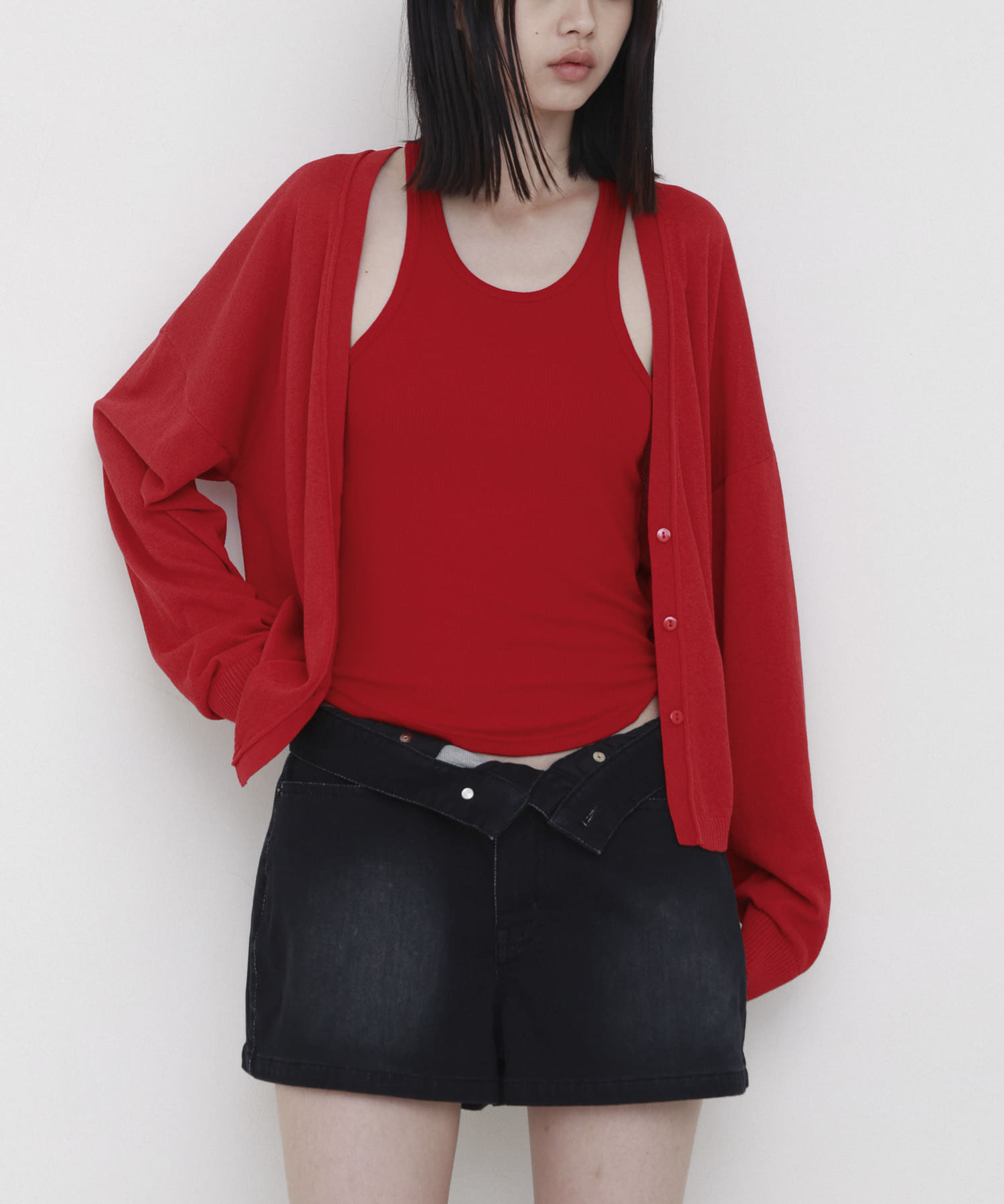 STUDIO DOE　Cool Gauze V-neck Cardigan