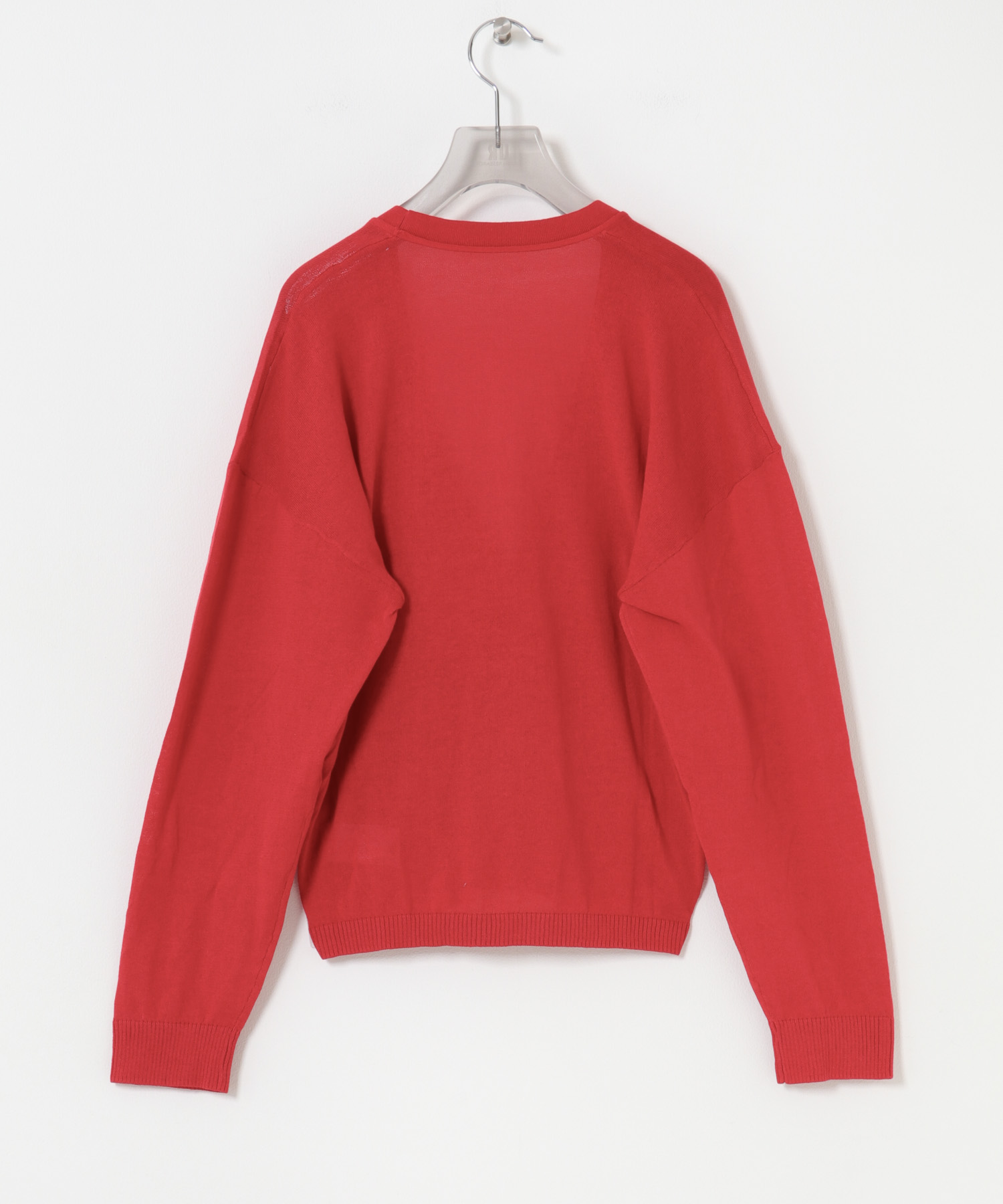 STUDIO DOE　Cool Gauze V-neck Cardigan RED S