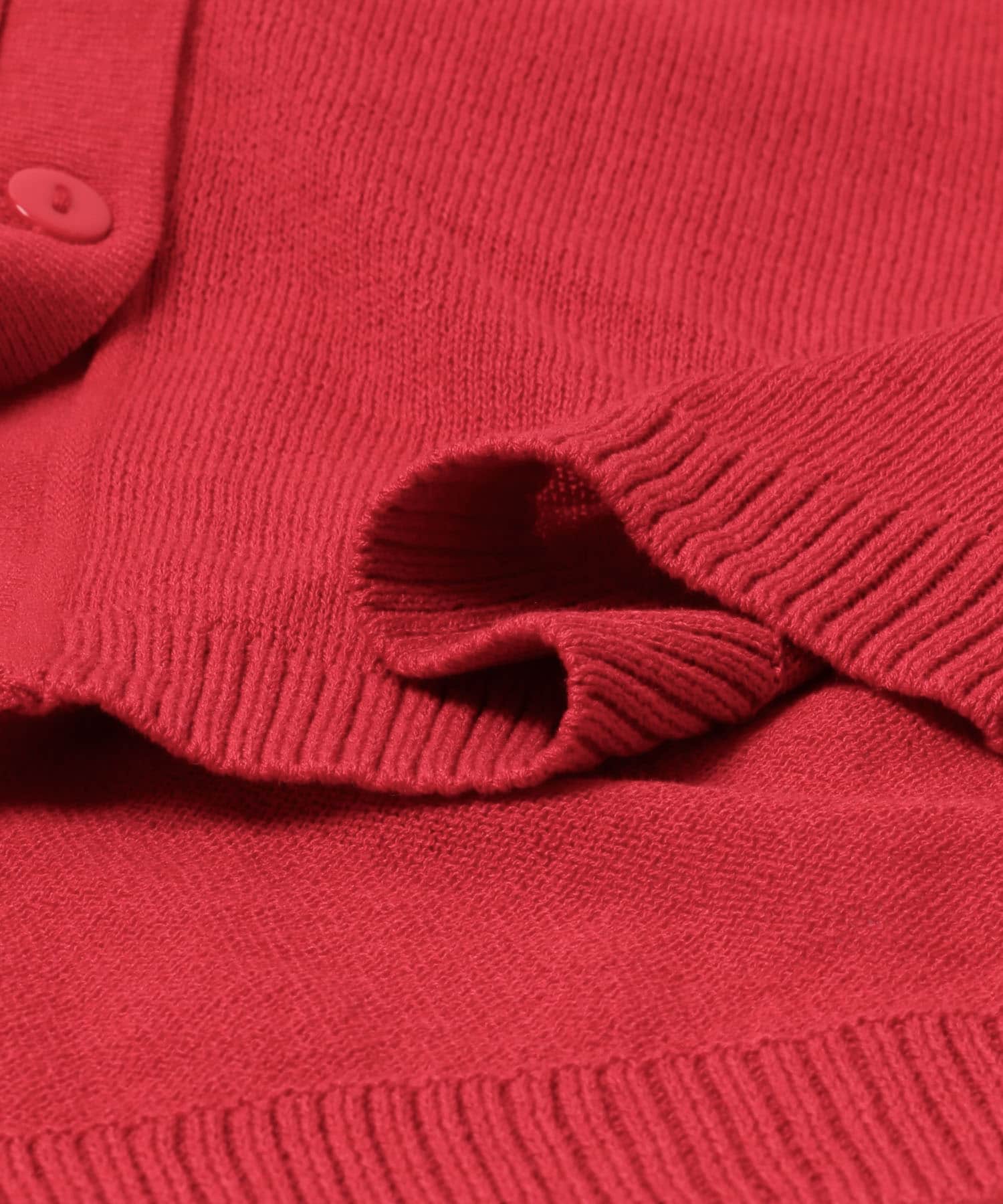 STUDIO DOE　Cool Gauze V-neck Cardigan RED S