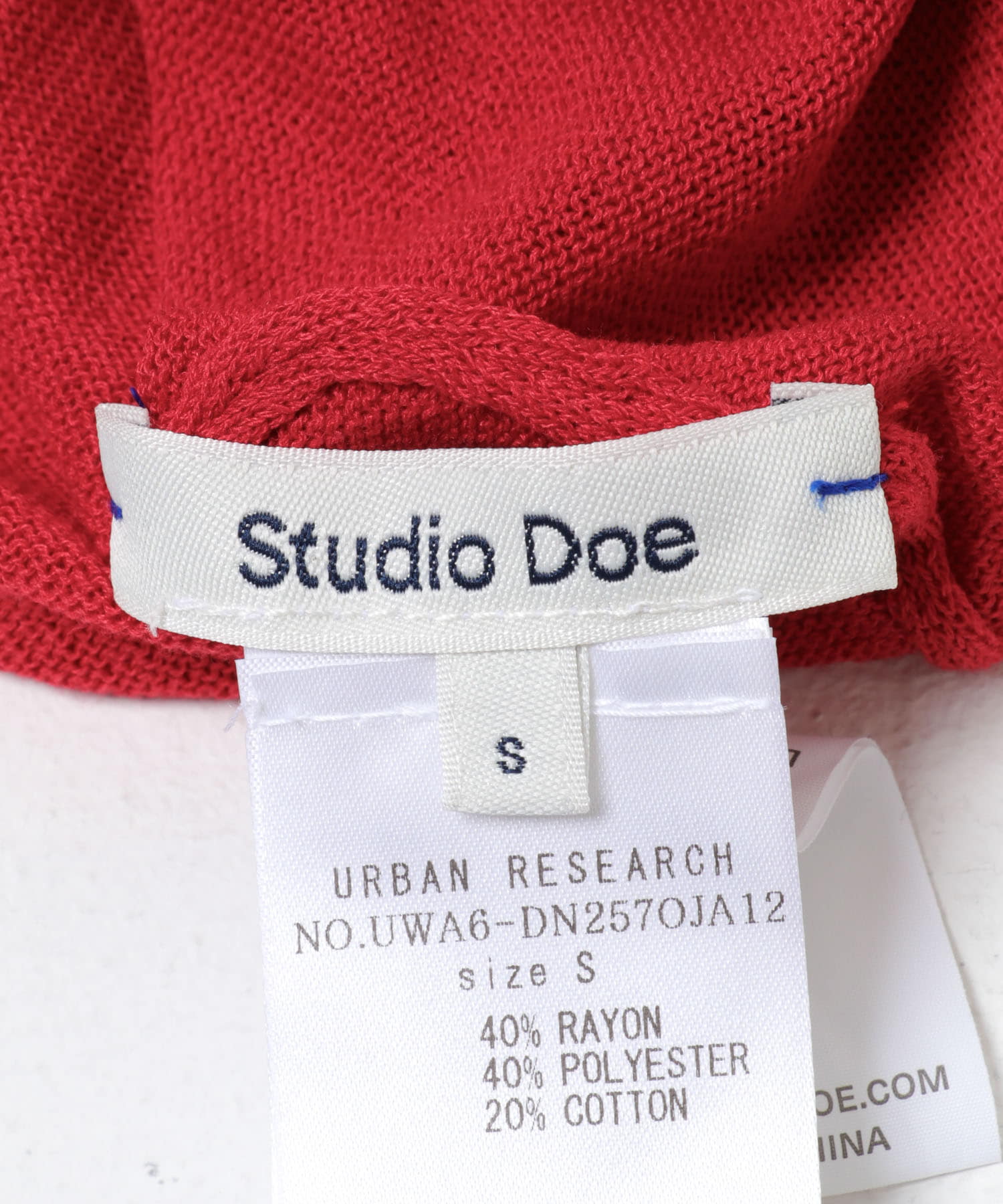 STUDIO DOE　Cool Gauze V-neck Cardigan RED S