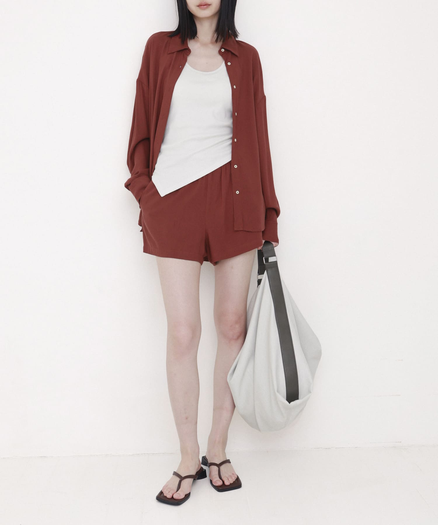 STUDIO DOE　Linen Resort Shirts RED S