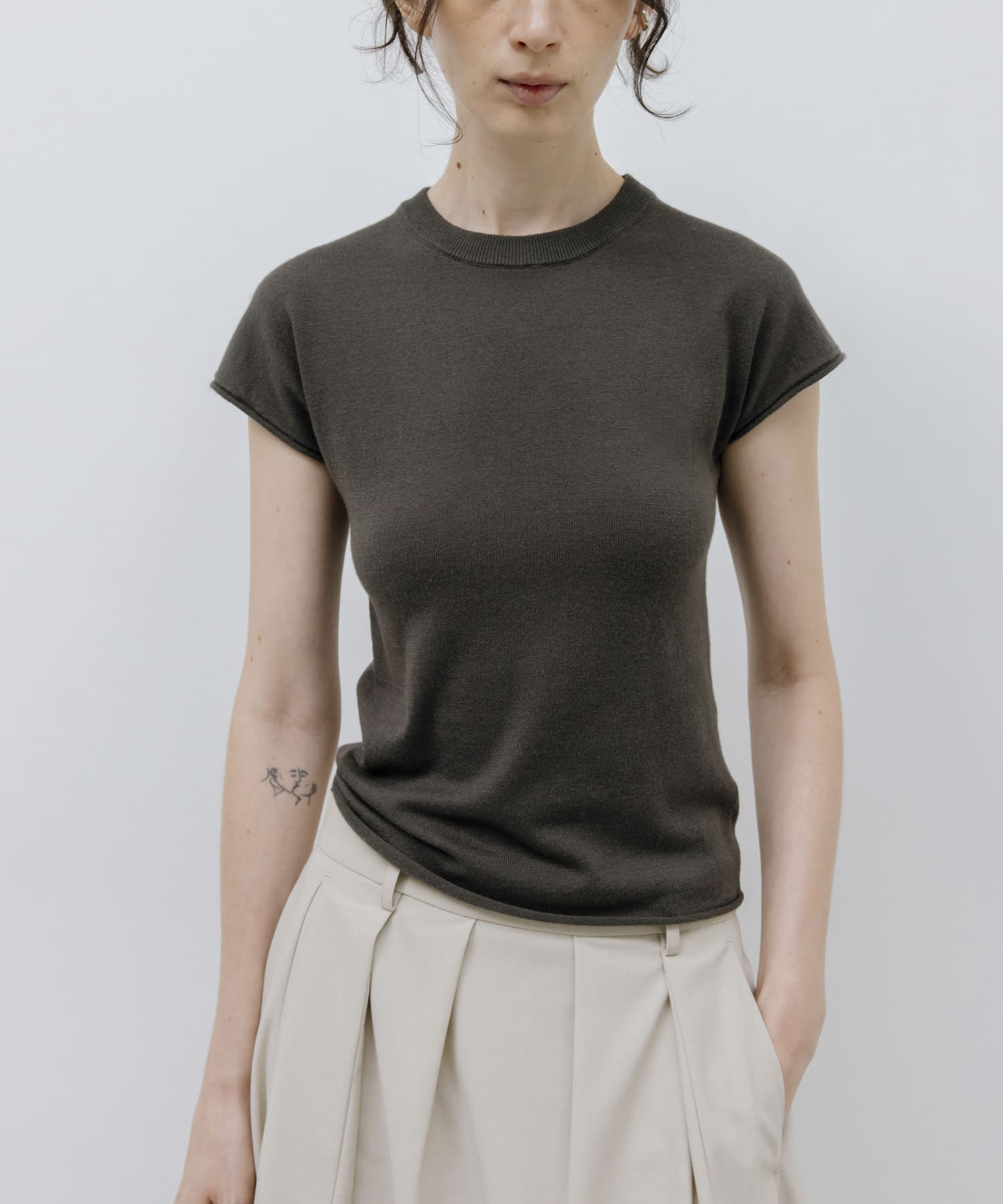 STUDIO DOE　French Sleeve Knit Top