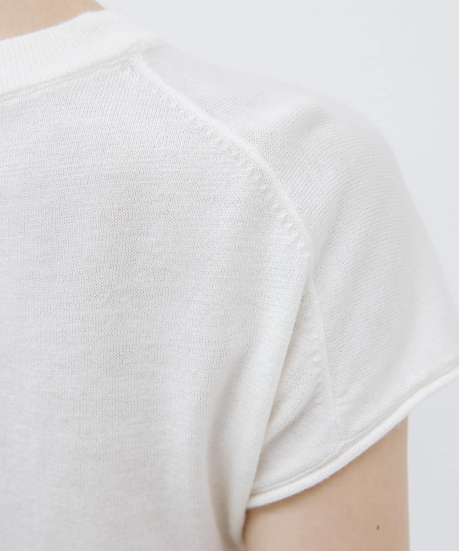 STUDIO DOE　French Sleeve Knit Top WHITE S