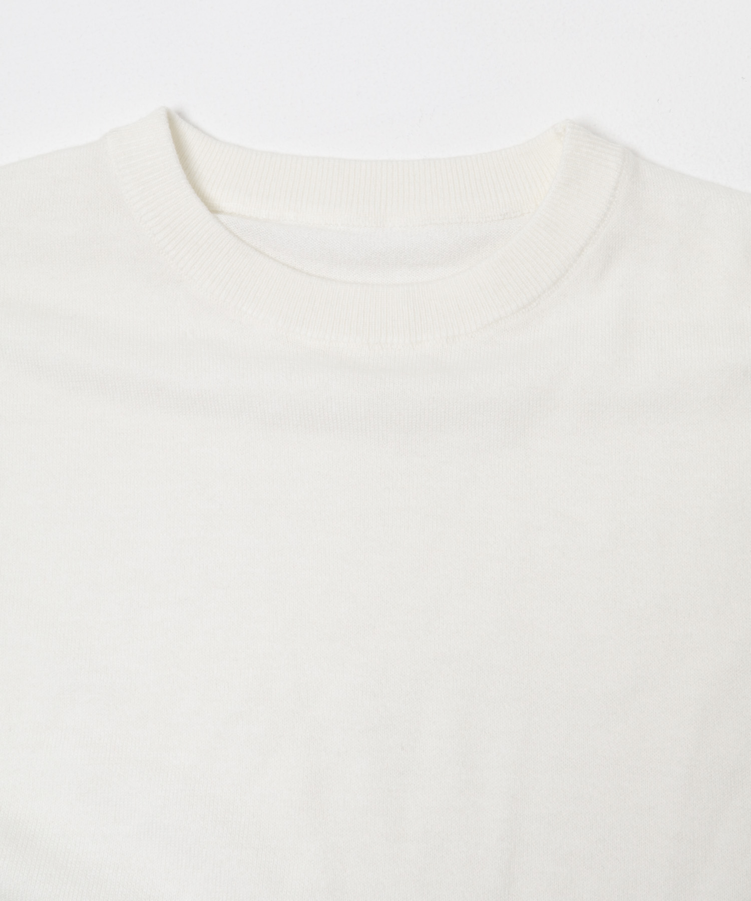 STUDIO DOE　French Sleeve Knit Top WHITE S
