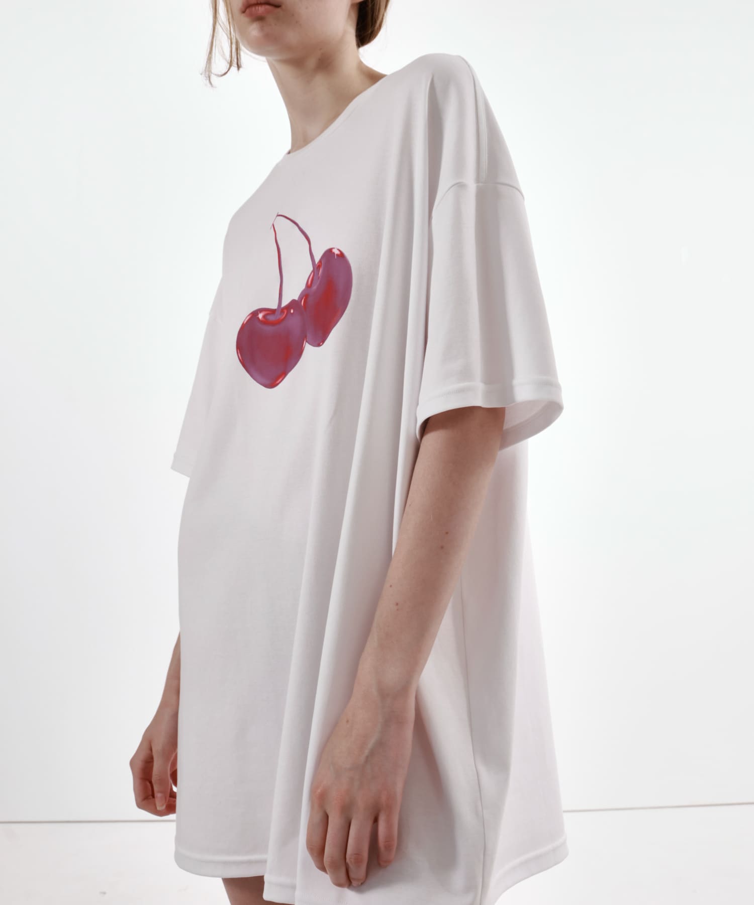 STUDIO DOE　Cherry Oversized T-shirts WHITE S