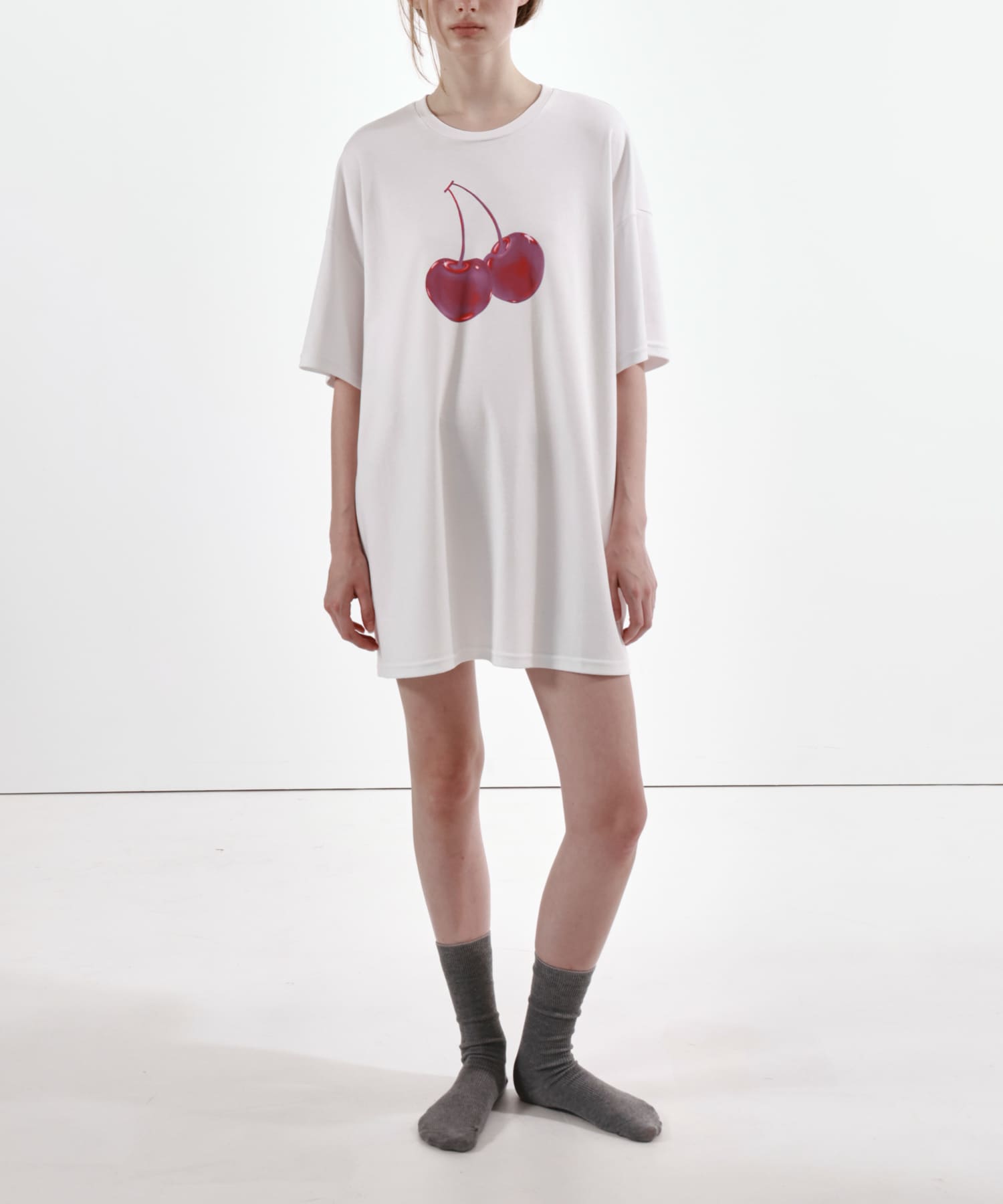 STUDIO DOE　Cherry Oversized T-shirts WHITE S