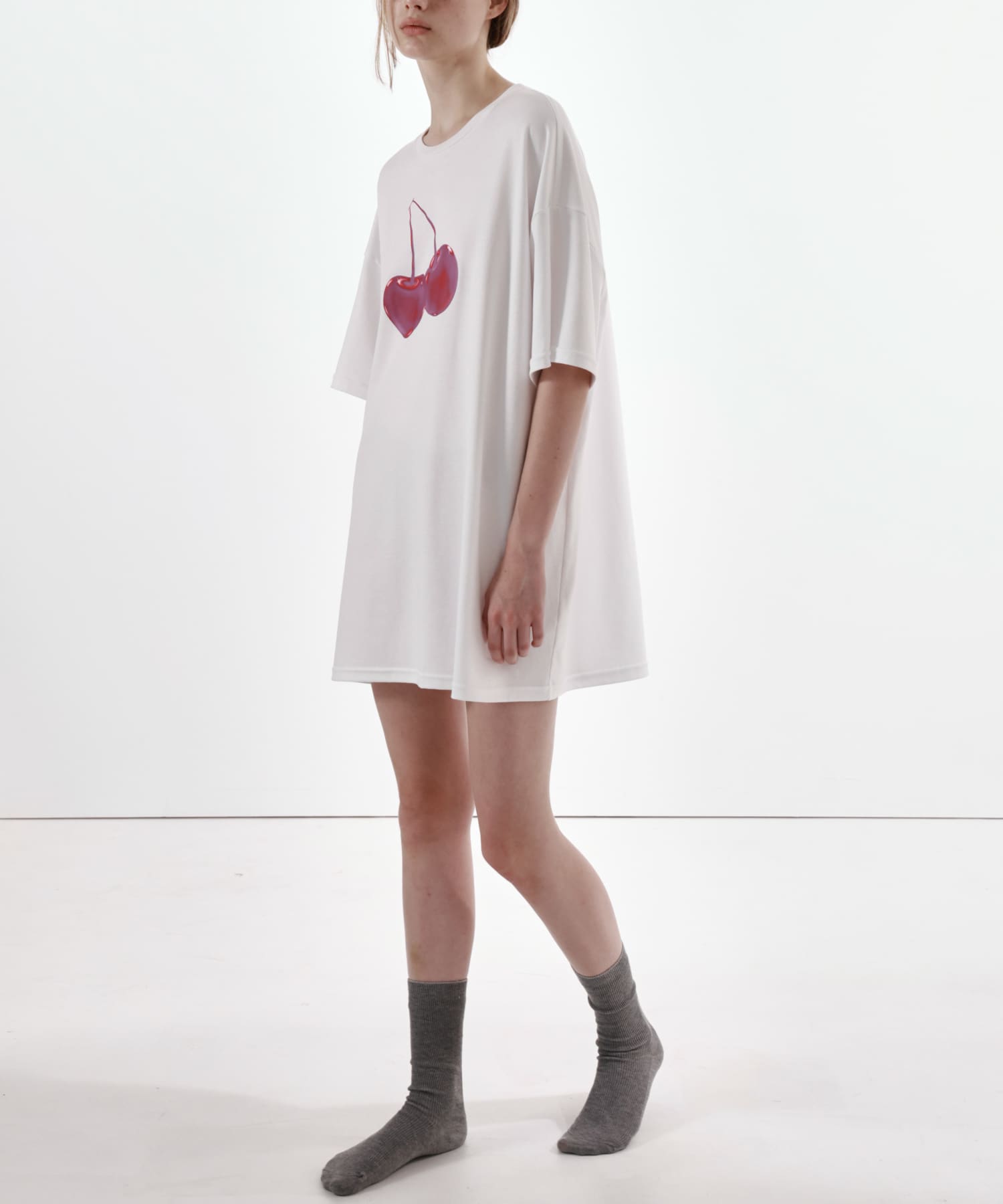 STUDIO DOE　Cherry Oversized T-shirts WHITE S