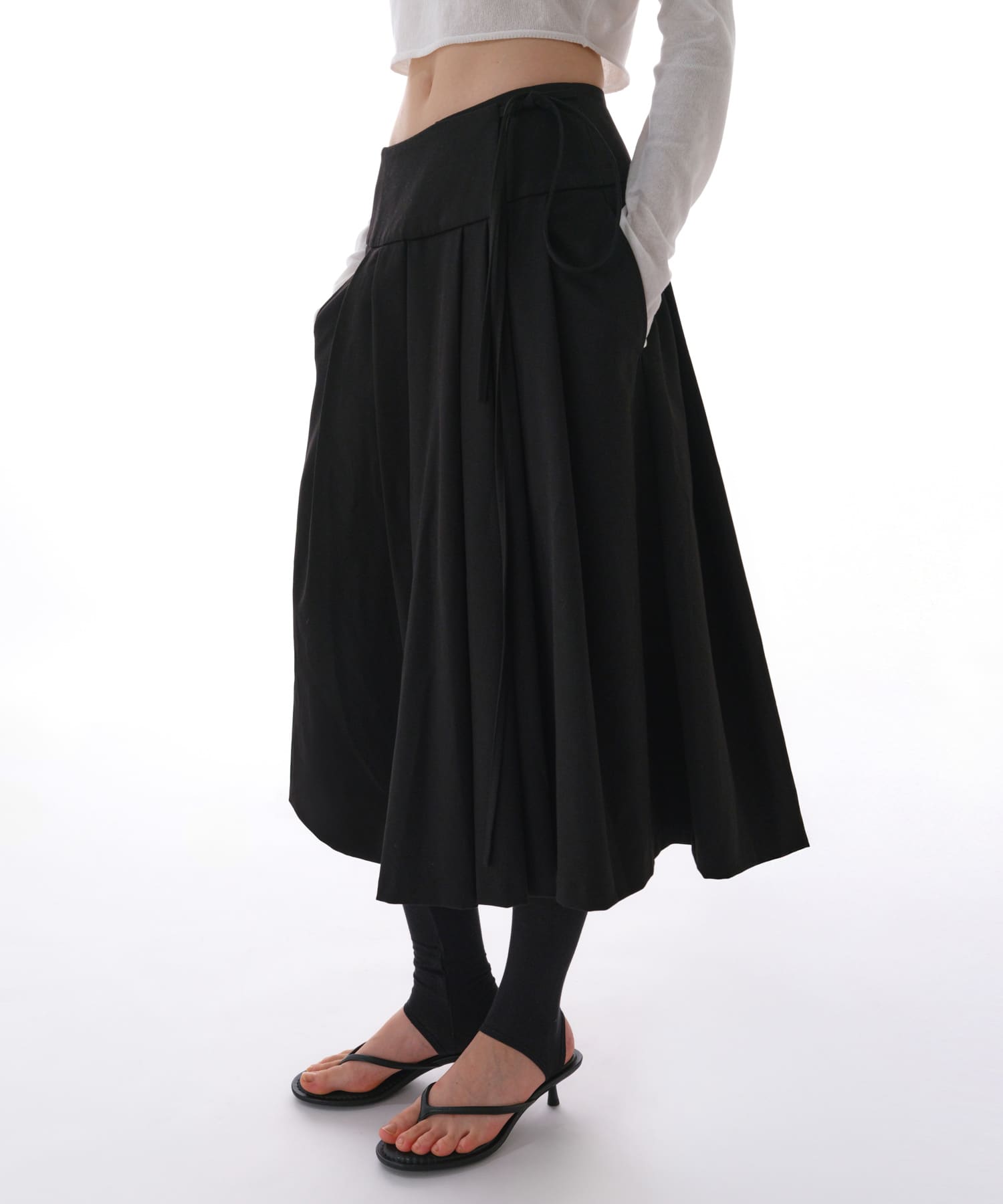 STUDIO DOE Irregular Pleated Skirt(S KHAKI): スカート｜URBAN