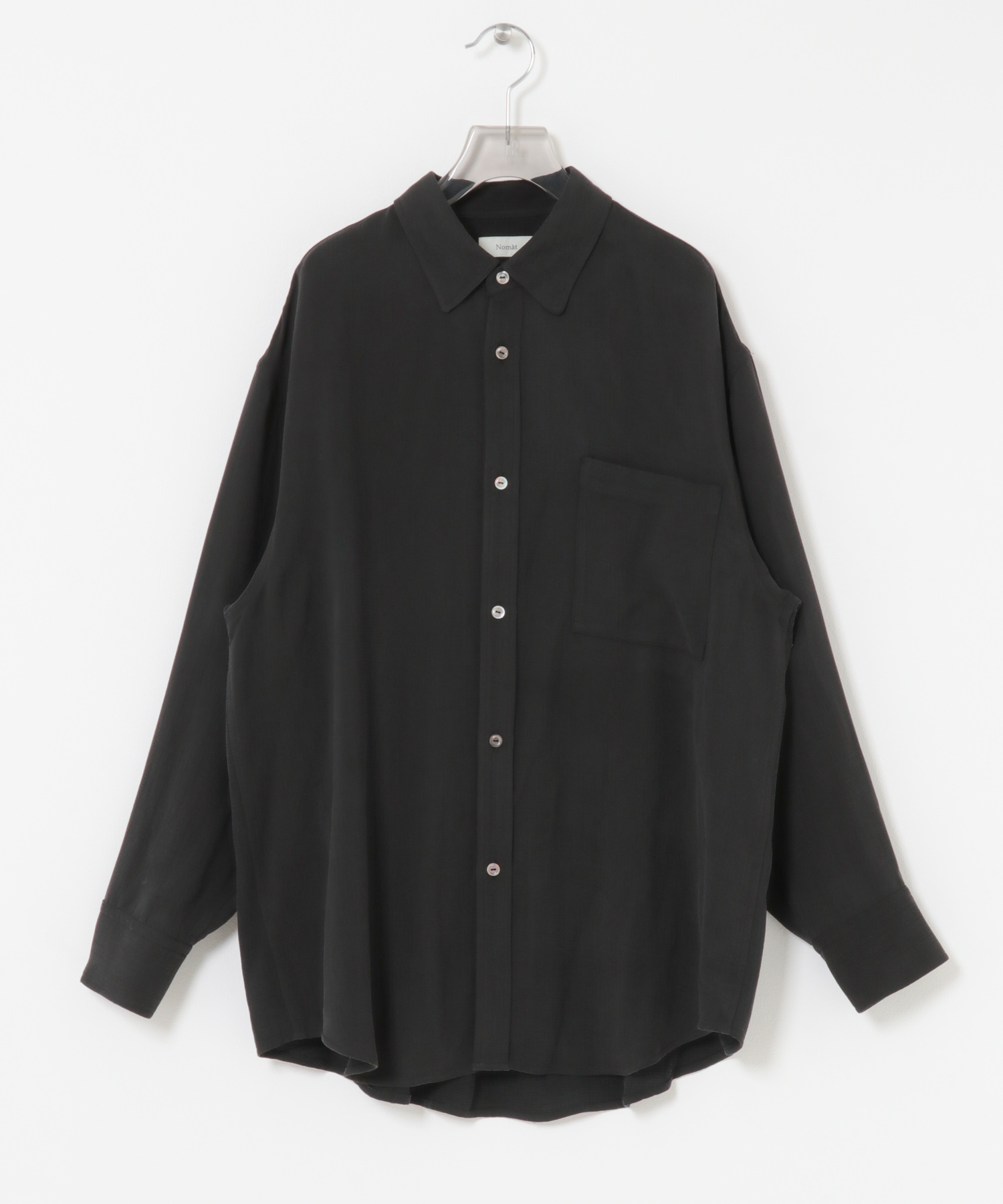 Nomat　VINTAGE SILK Oversized Shirts Black 1