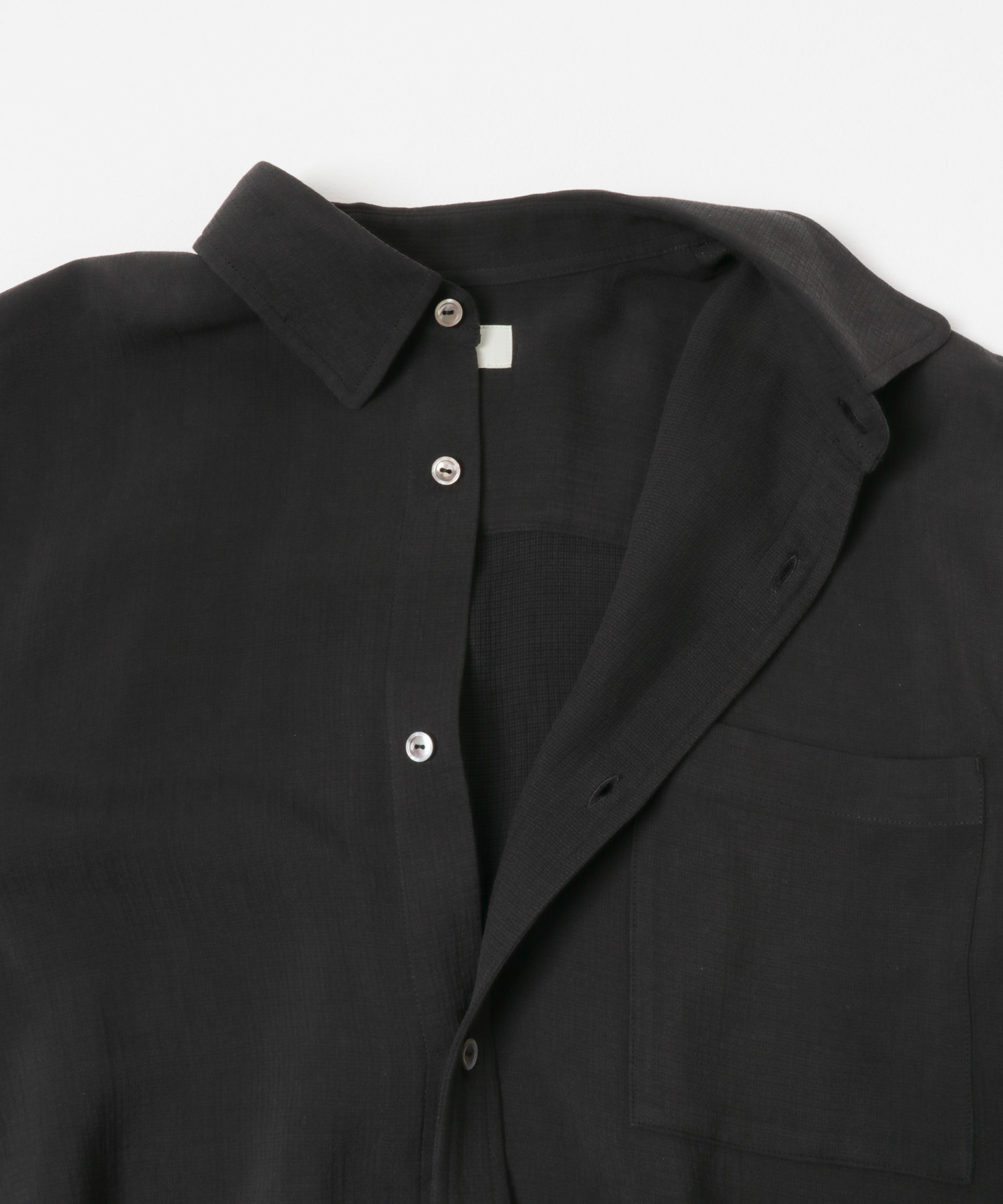 Nomat　VINTAGE SILK Oversized Shirts Black 1