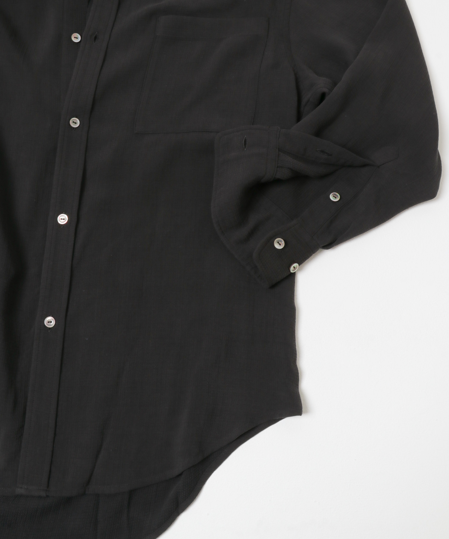 Nomat　VINTAGE SILK Oversized Shirts Black 1