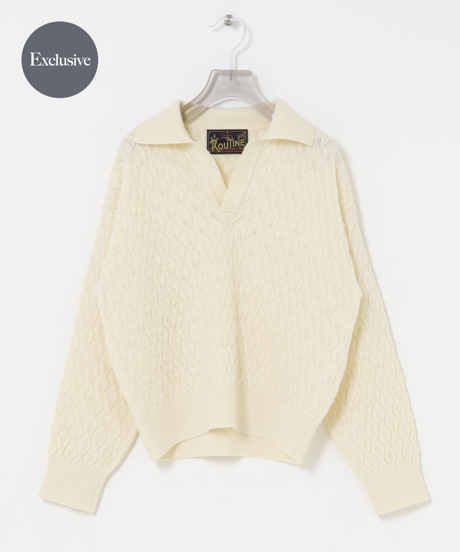 『別注』ROUTIN×URBAN RESEARCH　ニット WHITE Free