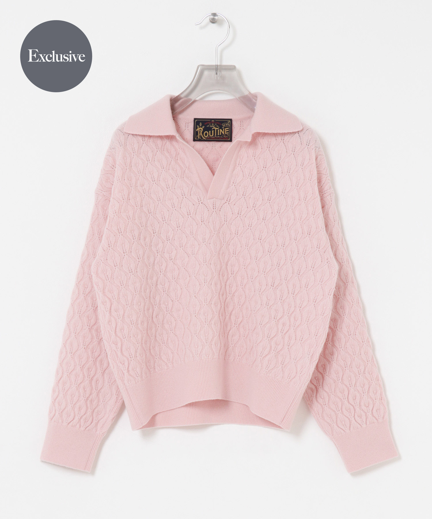 『別注』ROUTIN×URBAN RESEARCH　ニット LIGHT PINK Free