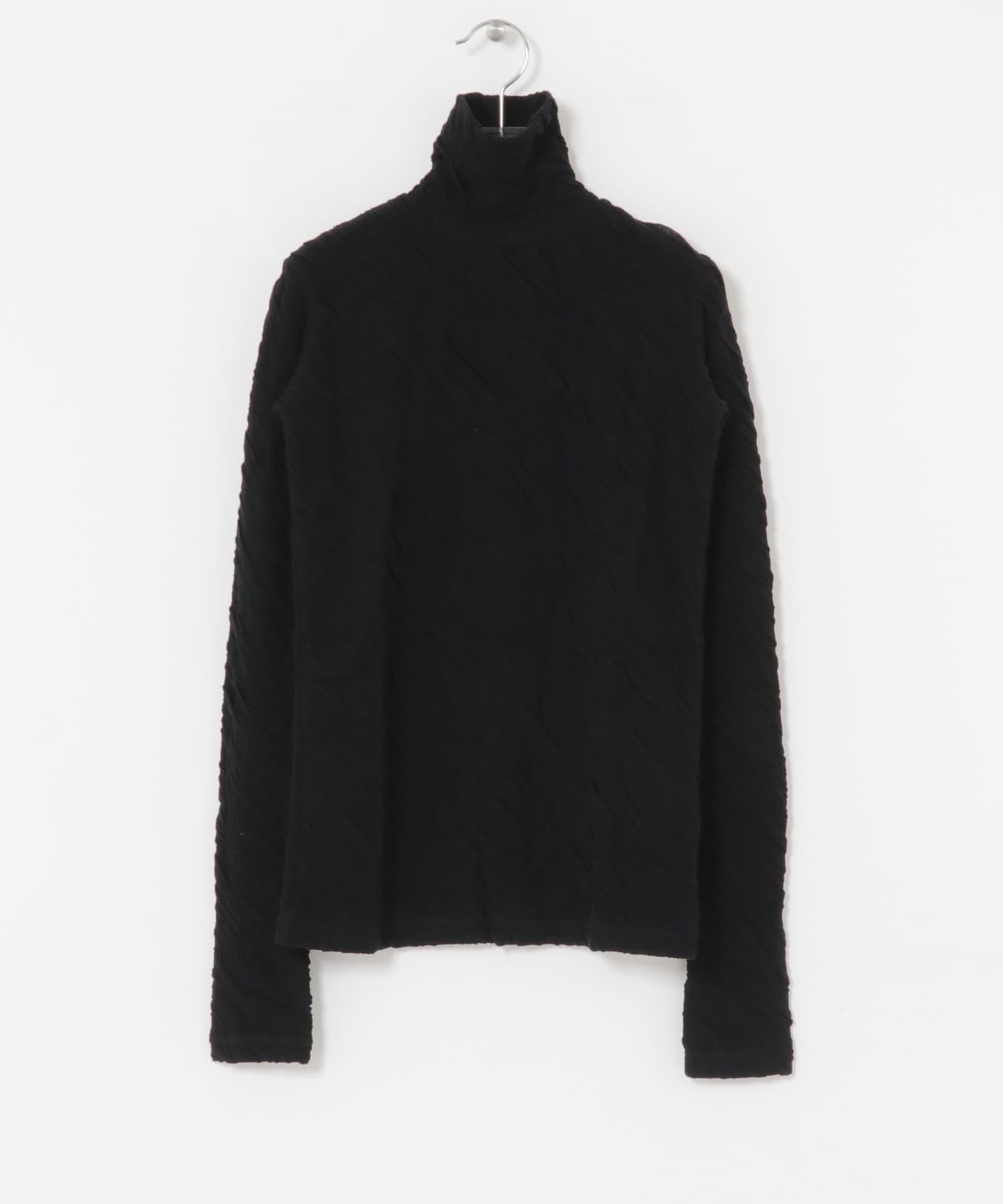SEEALL　JACQUARD HIGH NECK TOP BLACK M