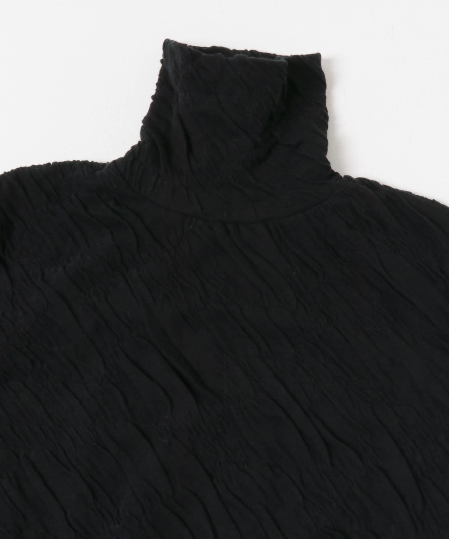 SEEALL　JACQUARD HIGH NECK TOP BLACK M