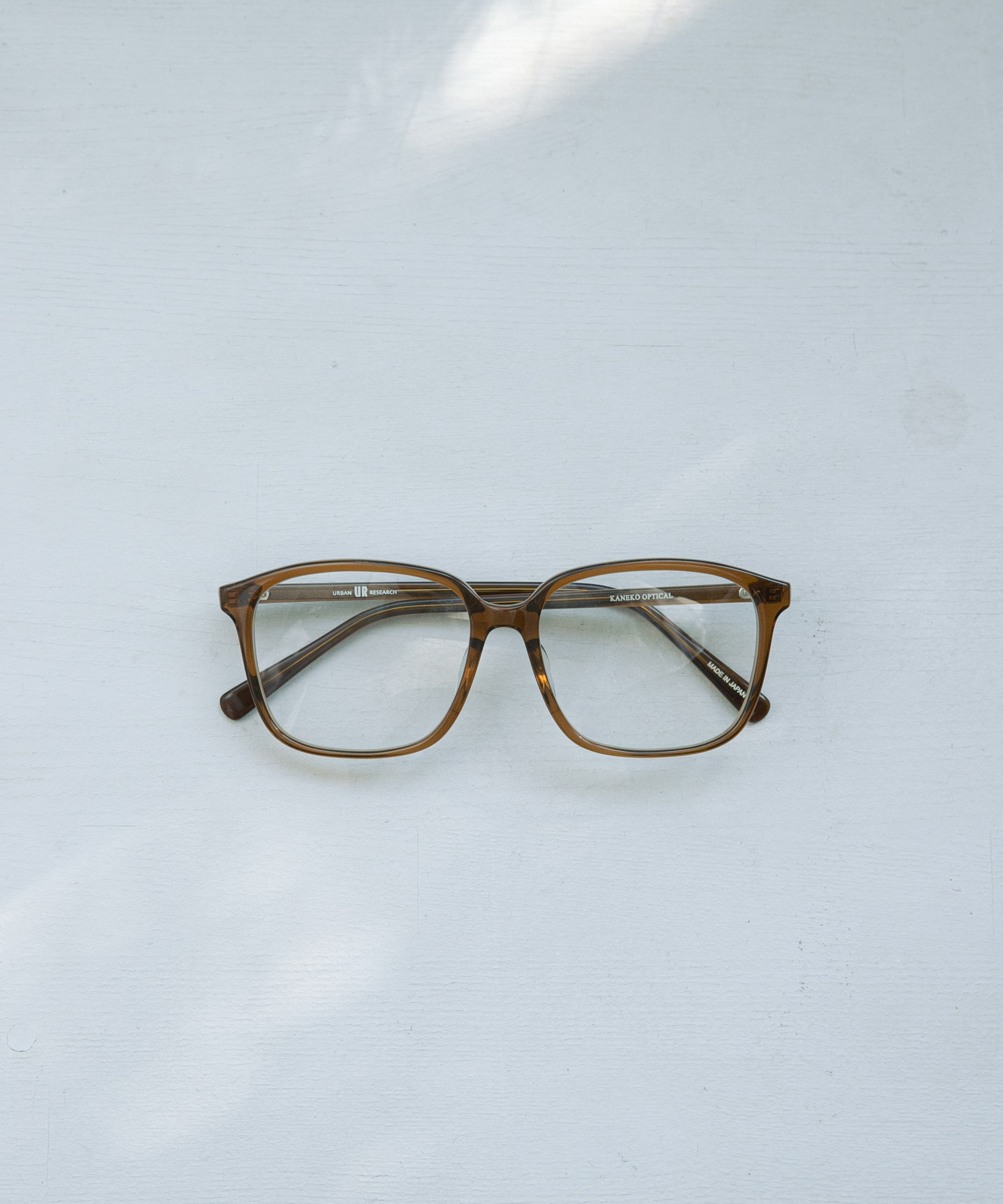 『別注』KANEKO OPTICAL×URBAN RESEARCH　スクエアクリアUVレンズ クリアブラウン -