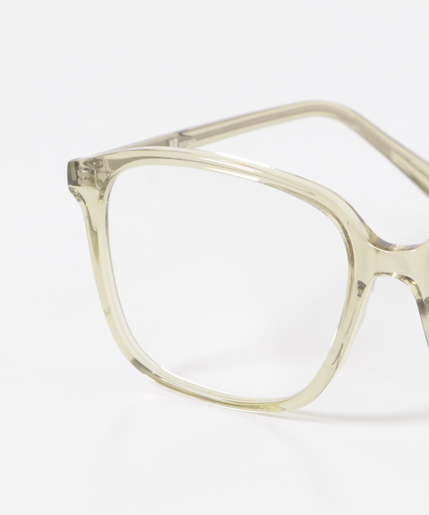 『別注』KANEKO OPTICAL×URBAN RESEARCH　スクエアクリアUVレンズ クリアオリーブ -