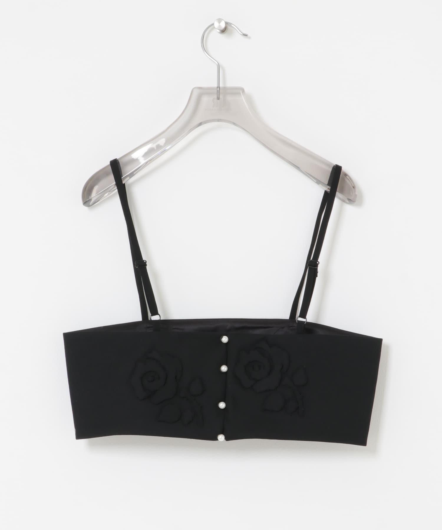 VIVIANO　Flower Applique Bustier BLACK FREE