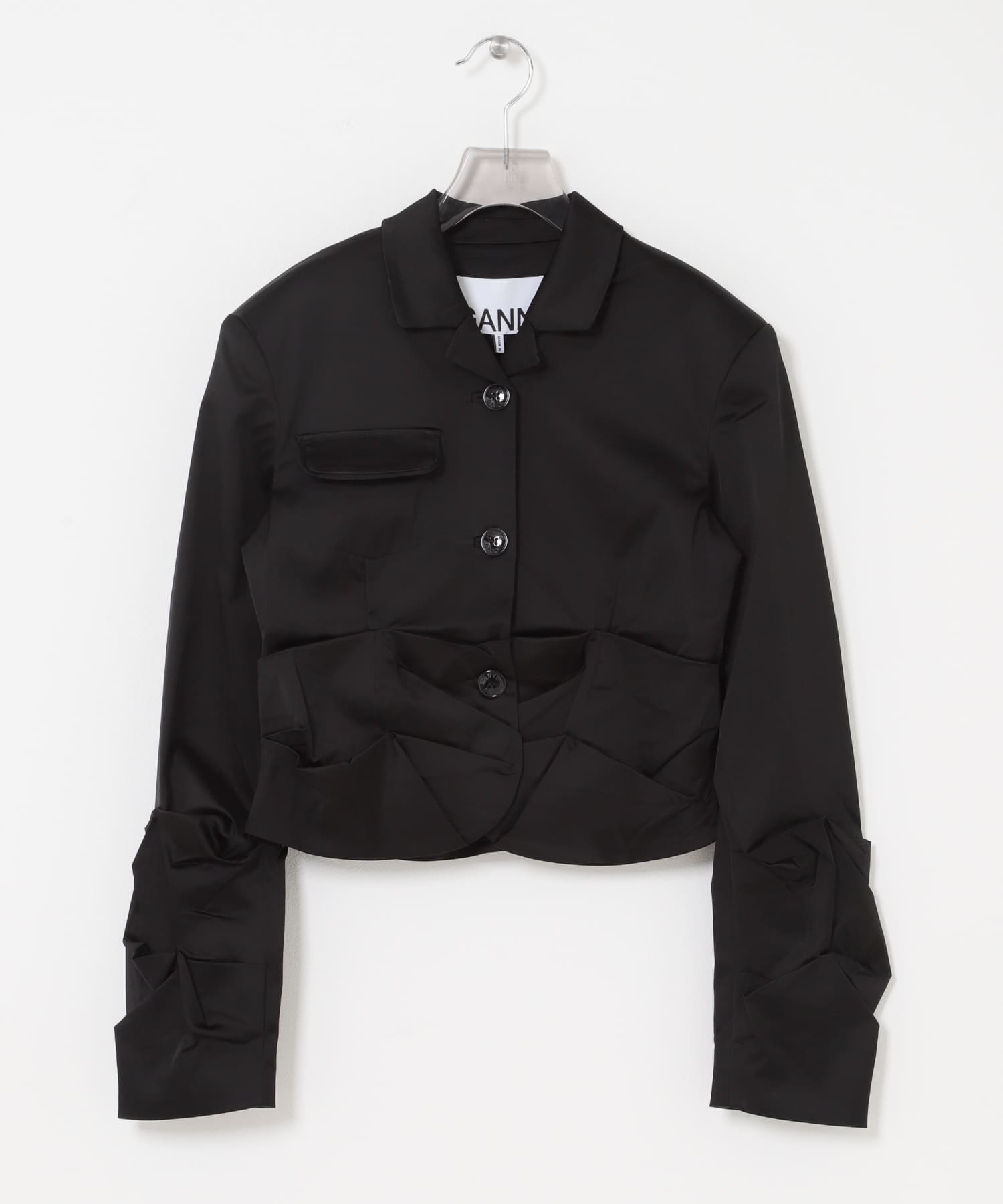 GANNI　Satin Draped Blazer