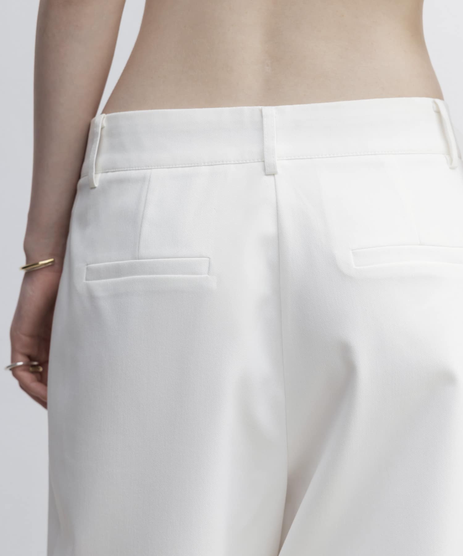 STUDIO DOE　Three-tuck Wide Pants WHITE S