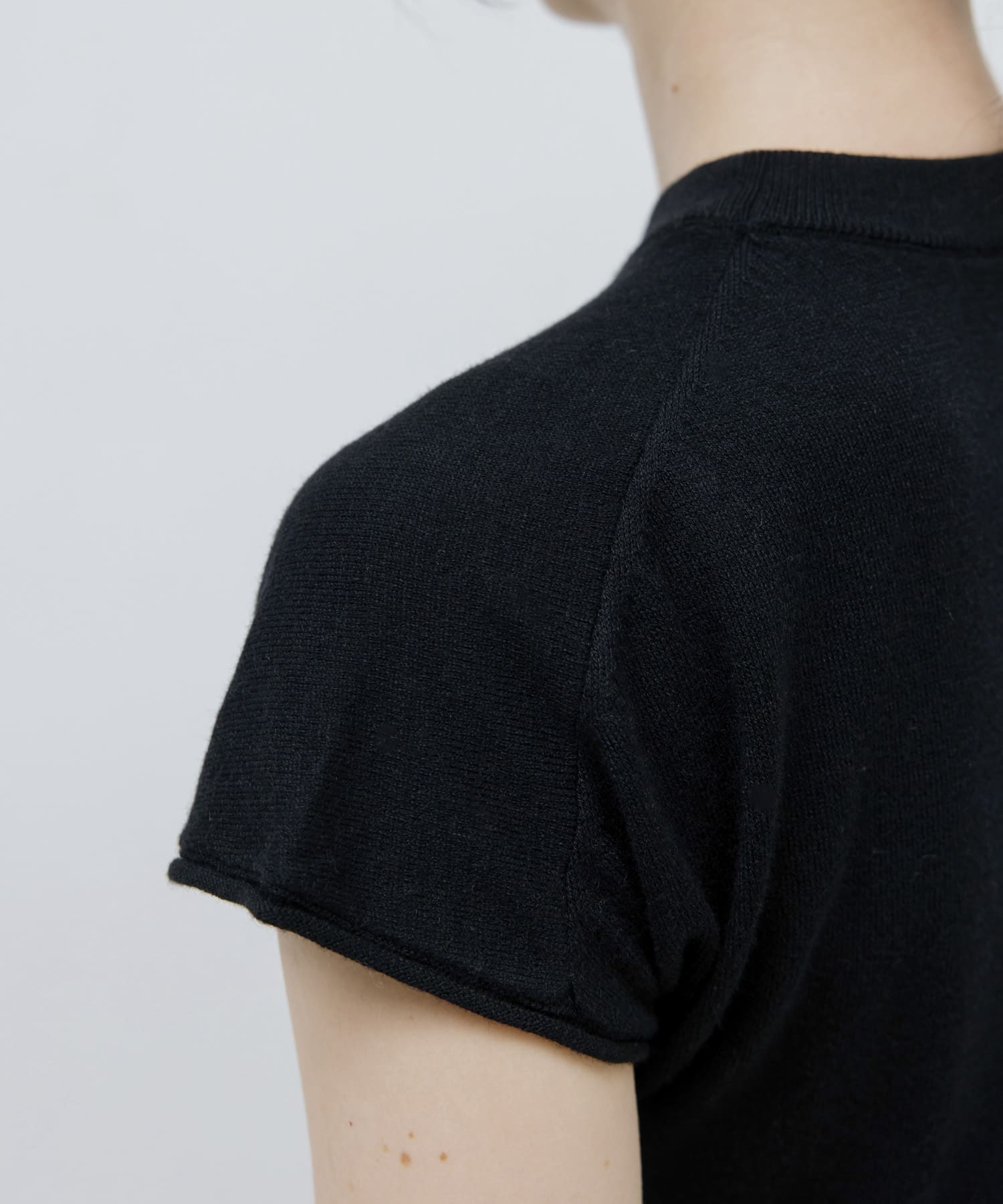 STUDIO DOE　French Sleeve Knit Top BLACK S