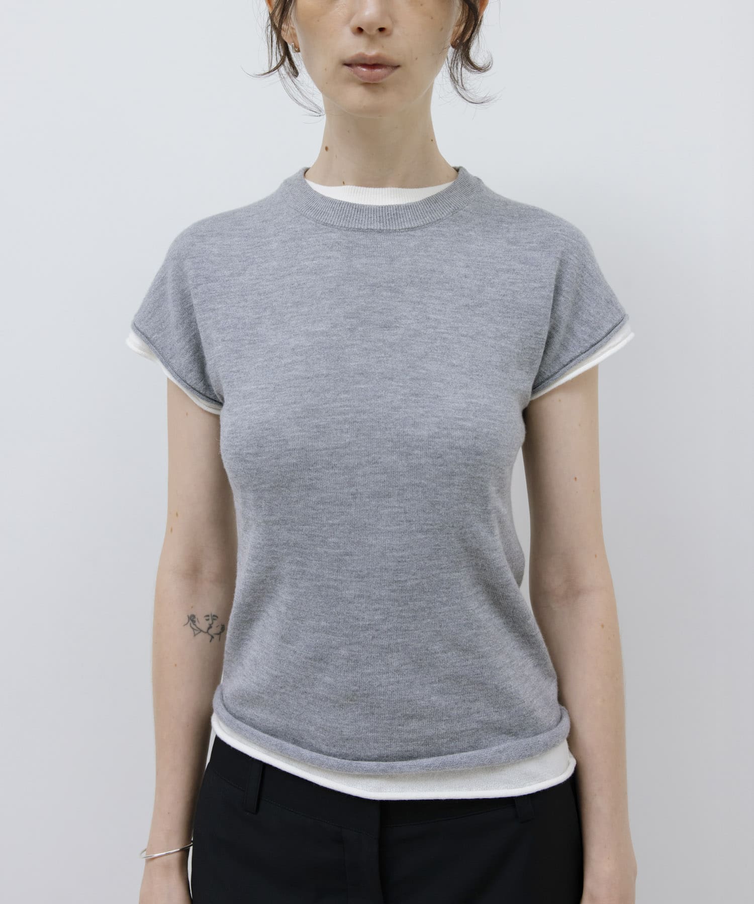 STUDIO DOE　French Sleeve Knit Top