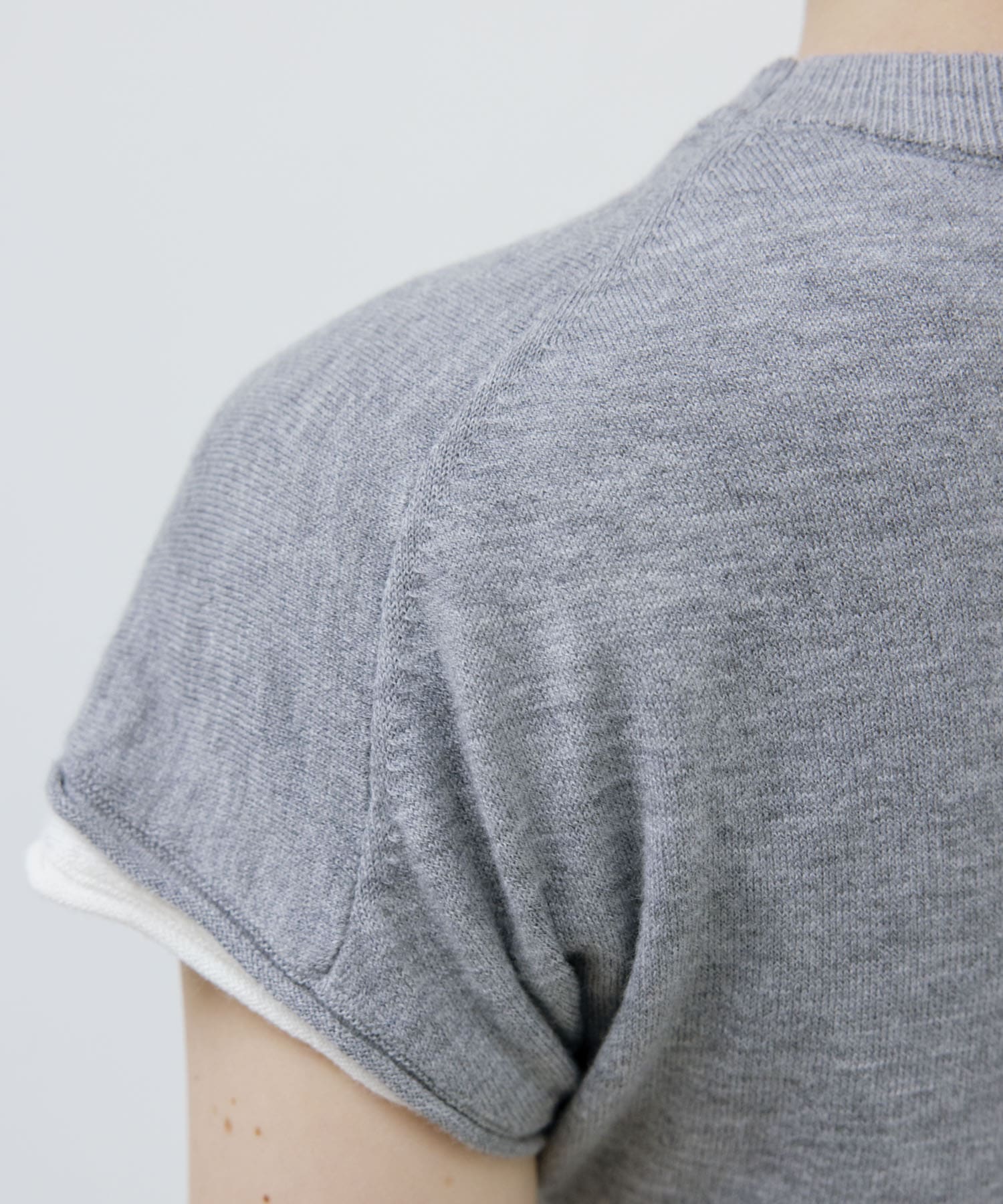 STUDIO DOE　French Sleeve Knit Top GREY S