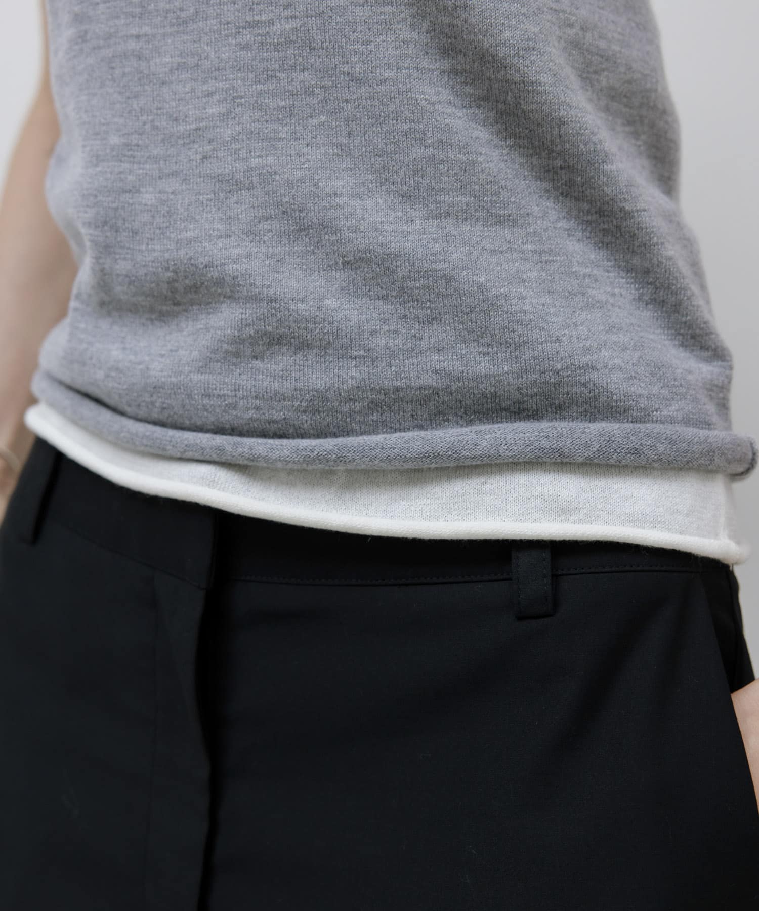 STUDIO DOE　French Sleeve Knit Top GREY S