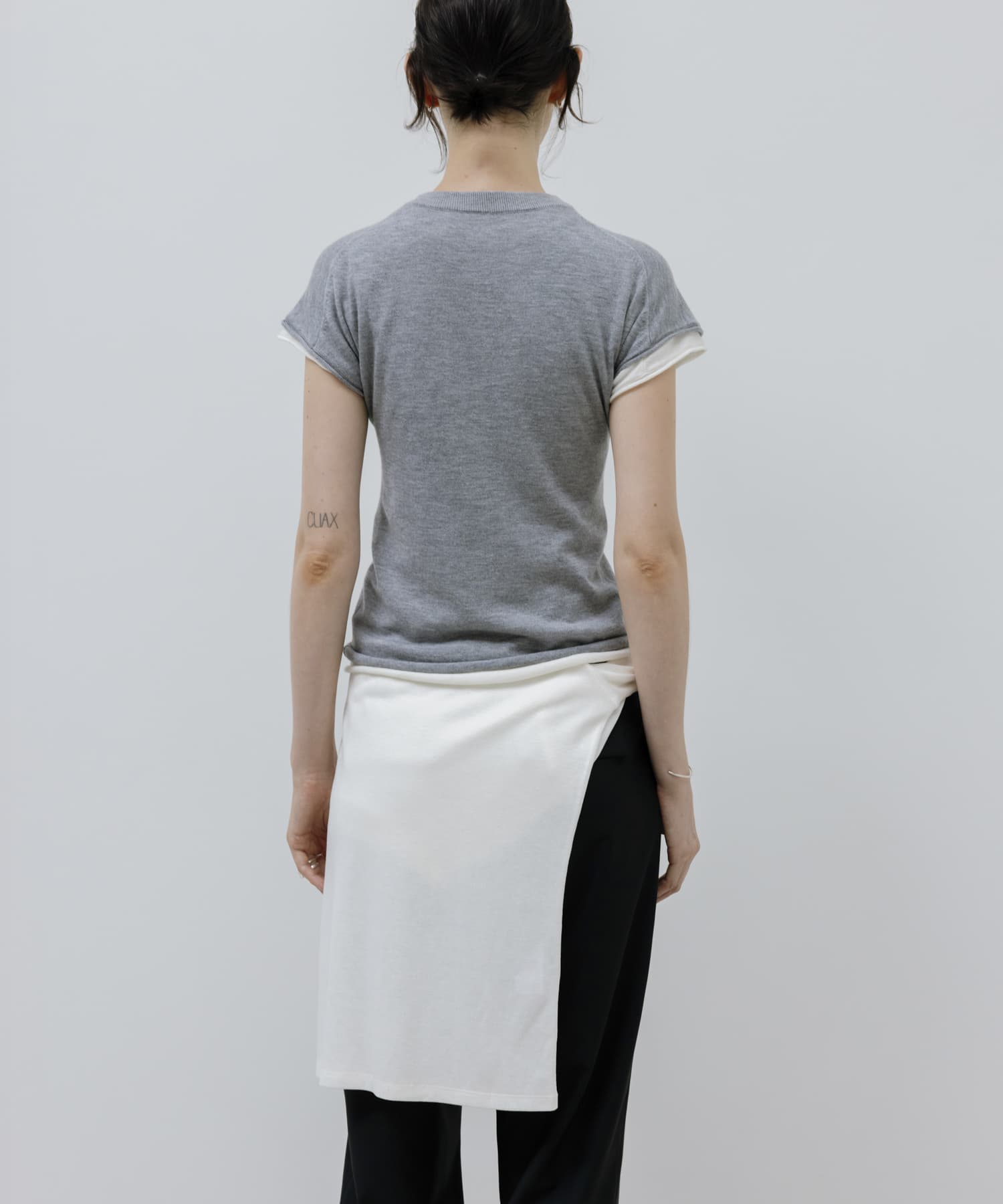 STUDIO DOE　French Sleeve Knit Top GREY S