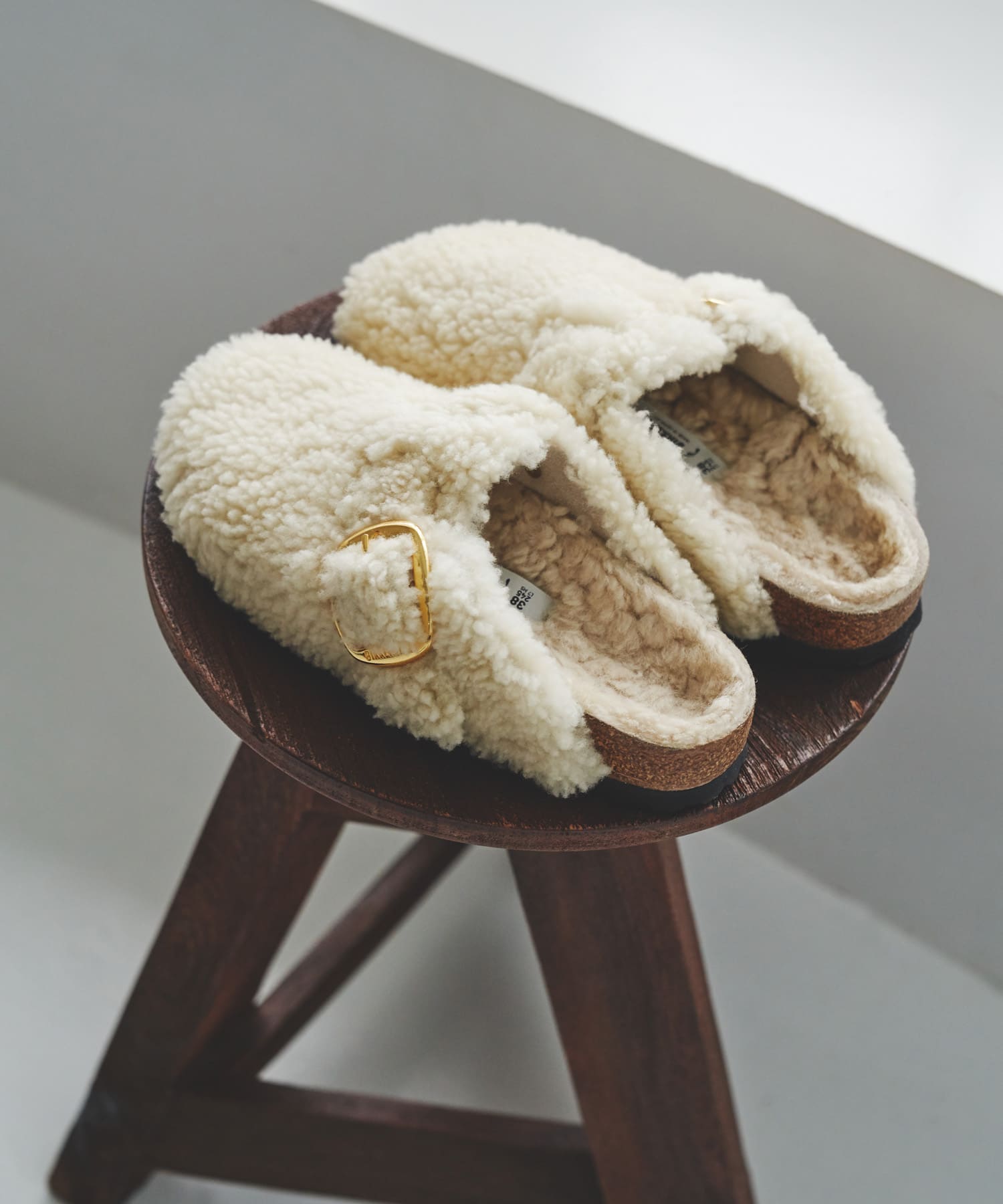 BIRKENSTOCK　Boston Big Buckle Teddy Eggshell 36