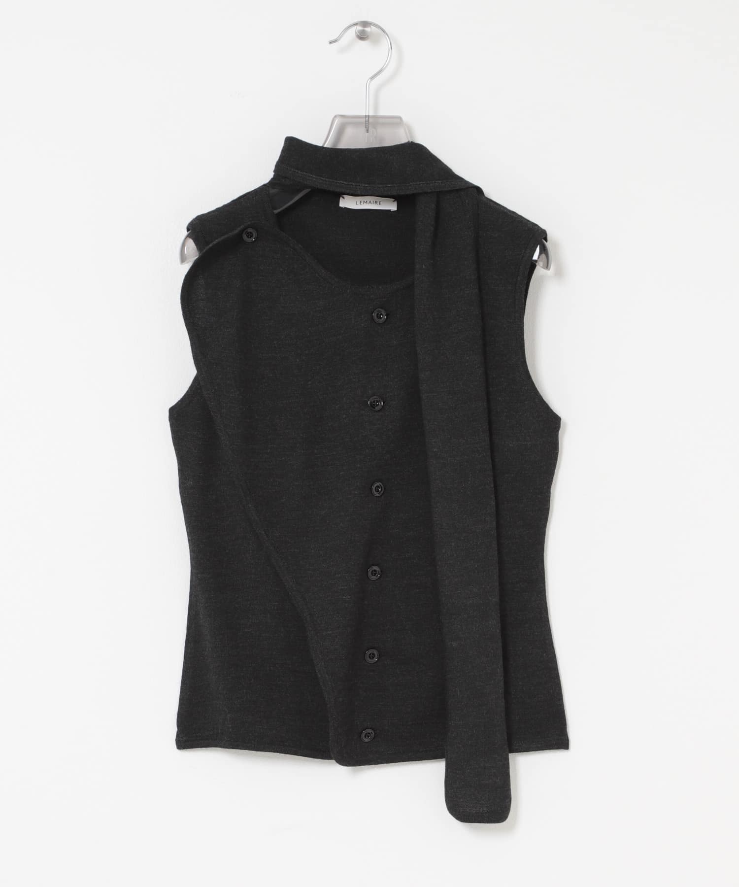 LEMAIRE　SLEEVELESS CARDIGAN ANTHRACITE XS