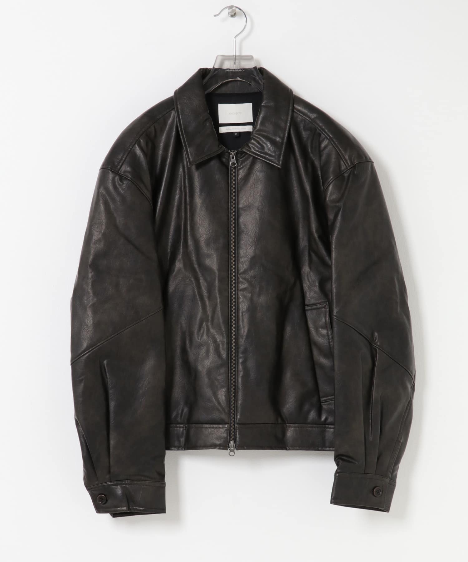 AMOMENTO　VEGAN LEATHER BLOUSON BLACK 1